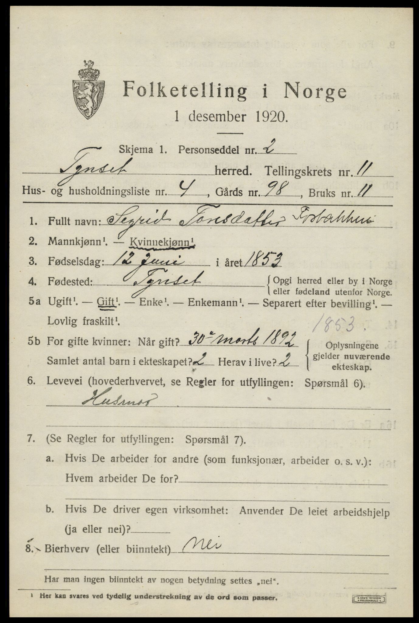 SAH, Folketelling 1920 for 0437 Tynset herred, 1920, s. 8066