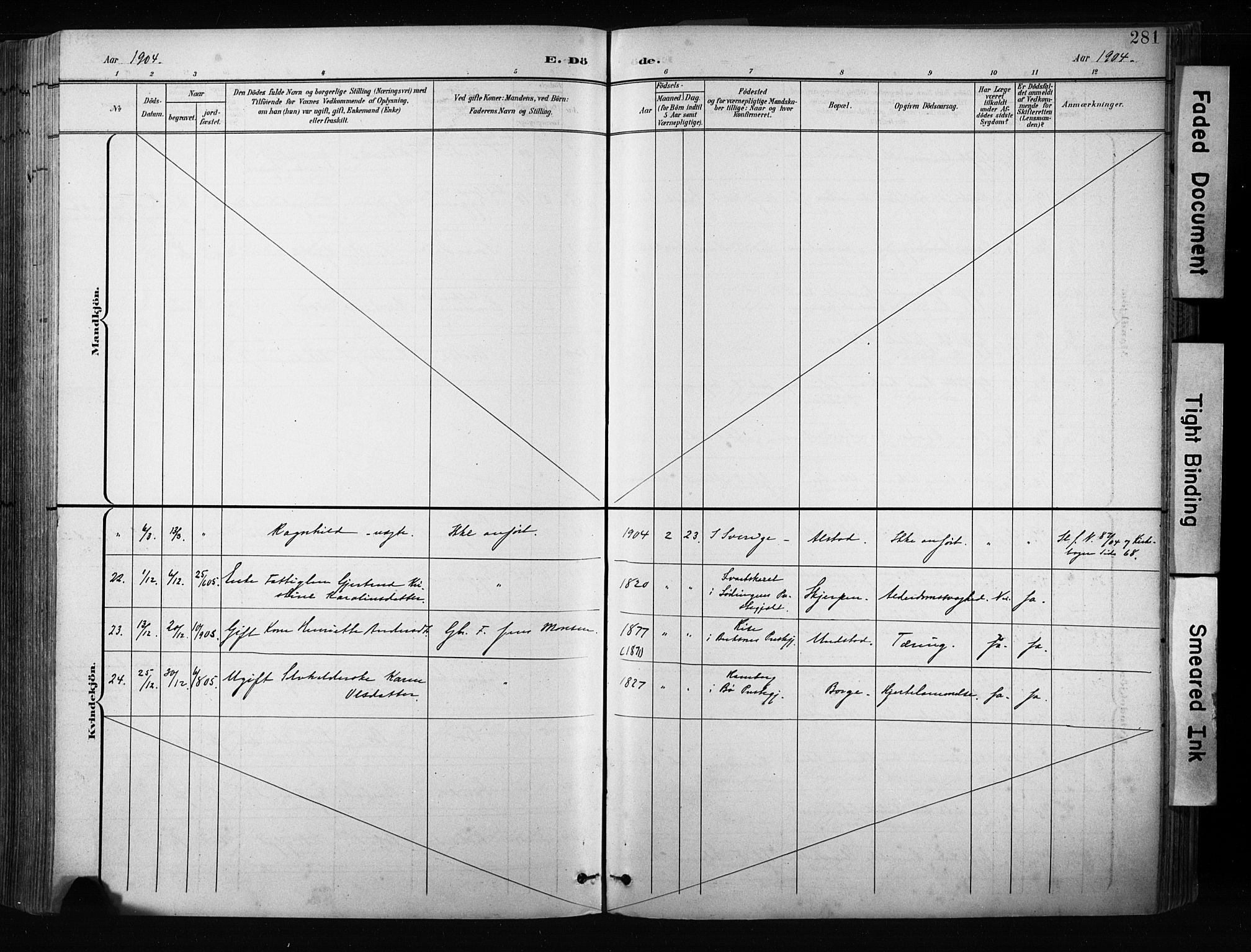 Ministerialprotokoller, klokkerbøker og fødselsregistre - Nordland, AV/SAT-A-1459/880/L1134: Ministerialbok nr. 880A08, 1899-1908, s. 281