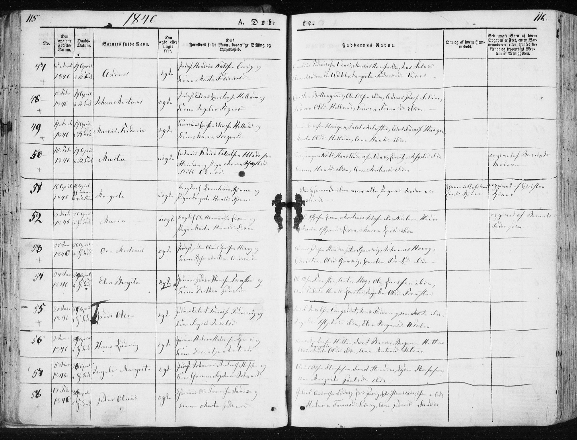 Ministerialprotokoller, klokkerbøker og fødselsregistre - Sør-Trøndelag, AV/SAT-A-1456/659/L0736: Ministerialbok nr. 659A06, 1842-1856, s. 115-116
