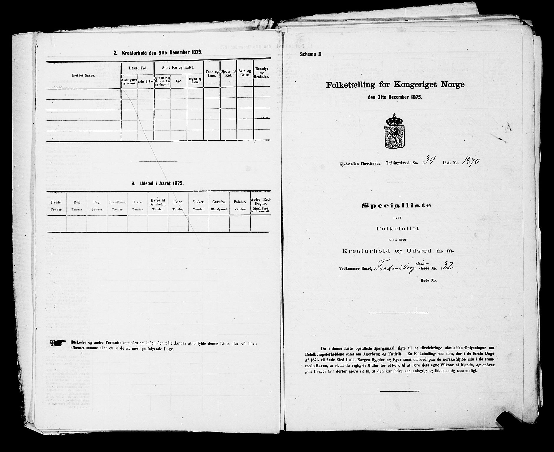 RA, Folketelling 1875 for 0301 Kristiania kjøpstad, 1875, s. 5424