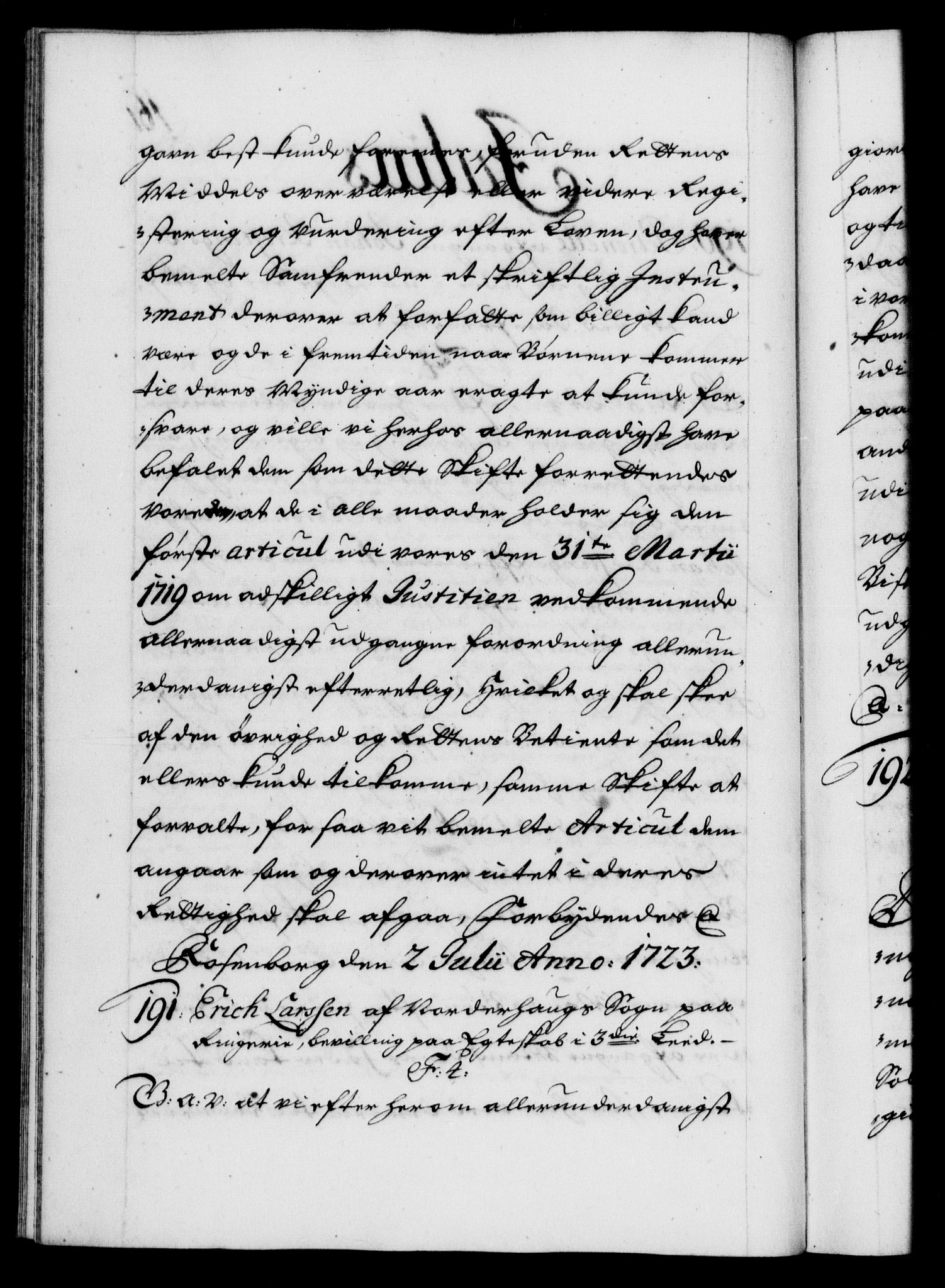 Danske Kanselli 1572-1799, AV/RA-EA-3023/F/Fc/Fca/Fcaa/L0024: Norske registre, 1723-1725, s. 161b