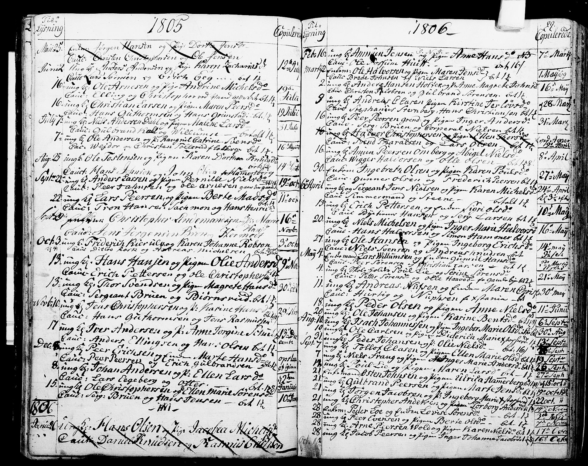 Garnisonsmenigheten Kirkebøker, AV/SAO-A-10846/G/Ga/L0001: Klokkerbok nr. 1, 1796-1814, s. 28-29