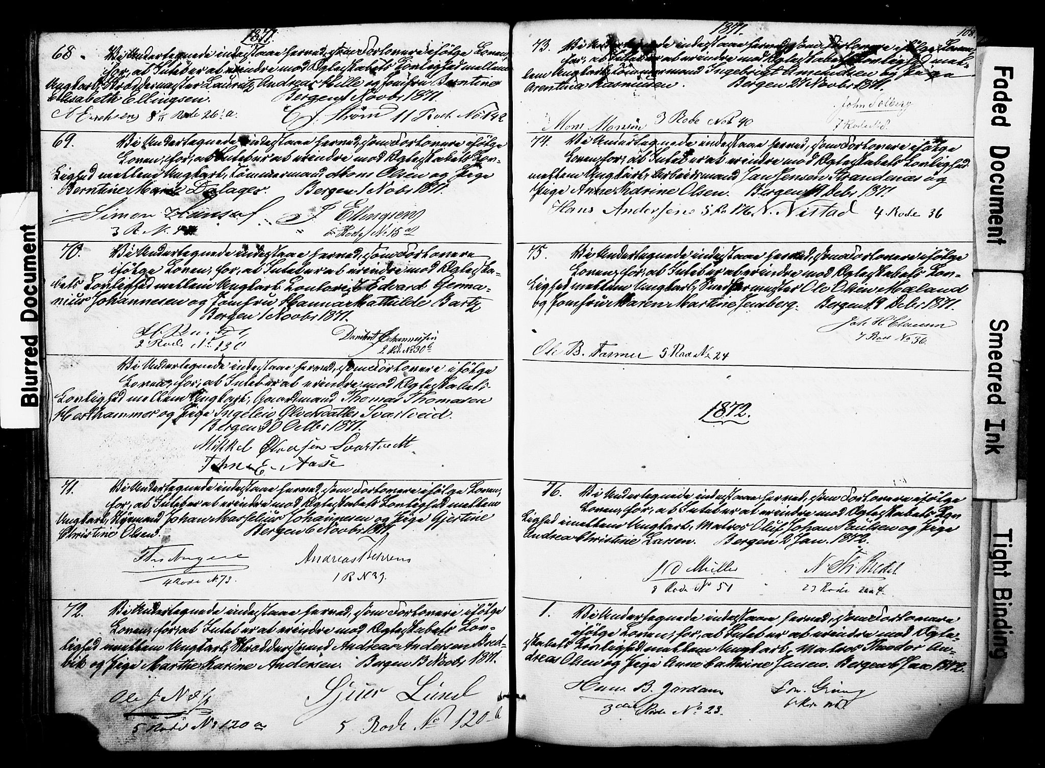 Nykirken Sokneprestembete, SAB/A-77101: Forlovererklæringer nr. II.5.3, 1846-1872, s. 108