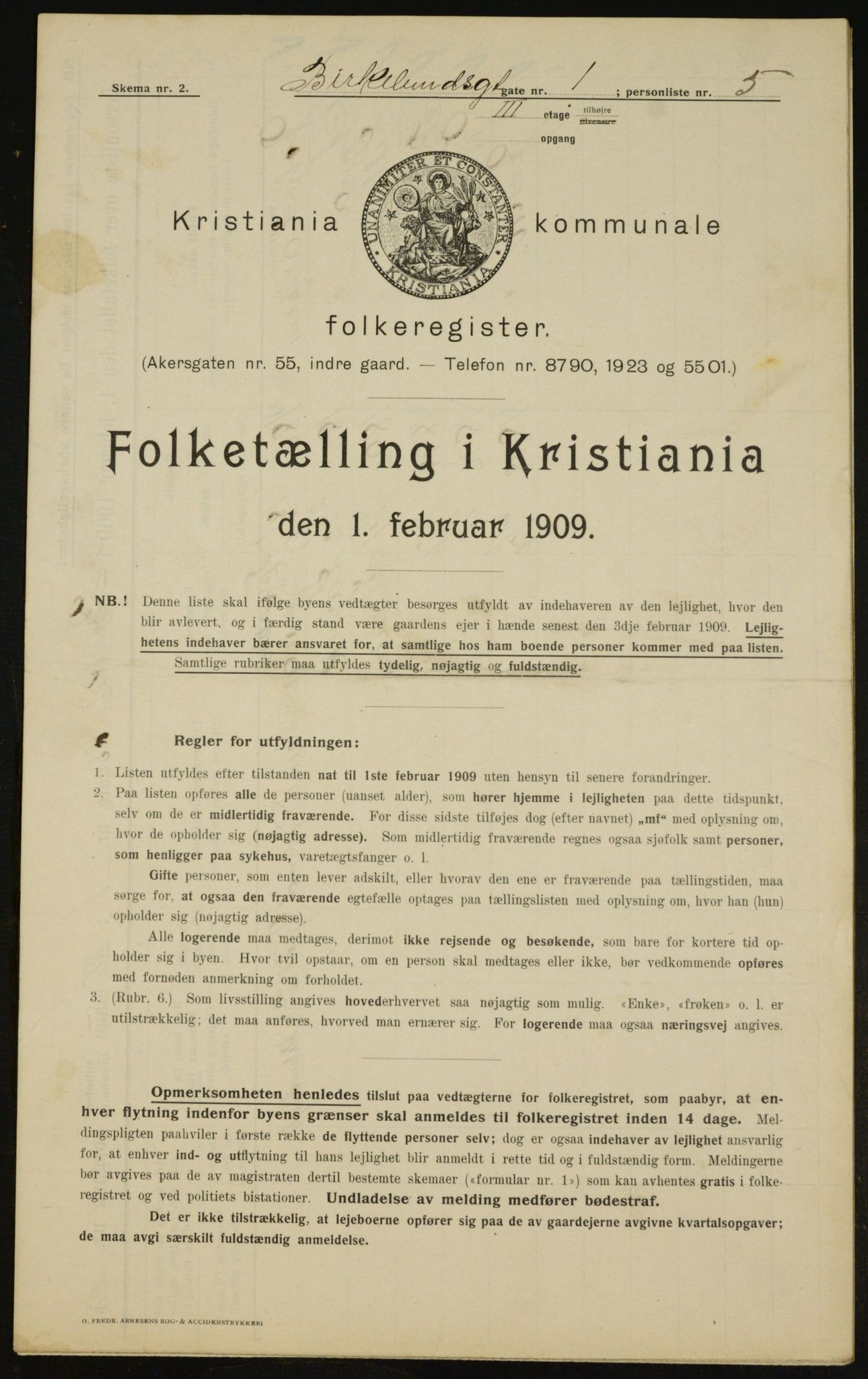 OBA, Kommunal folketelling 1.2.1909 for Kristiania kjøpstad, 1909, s. 4941