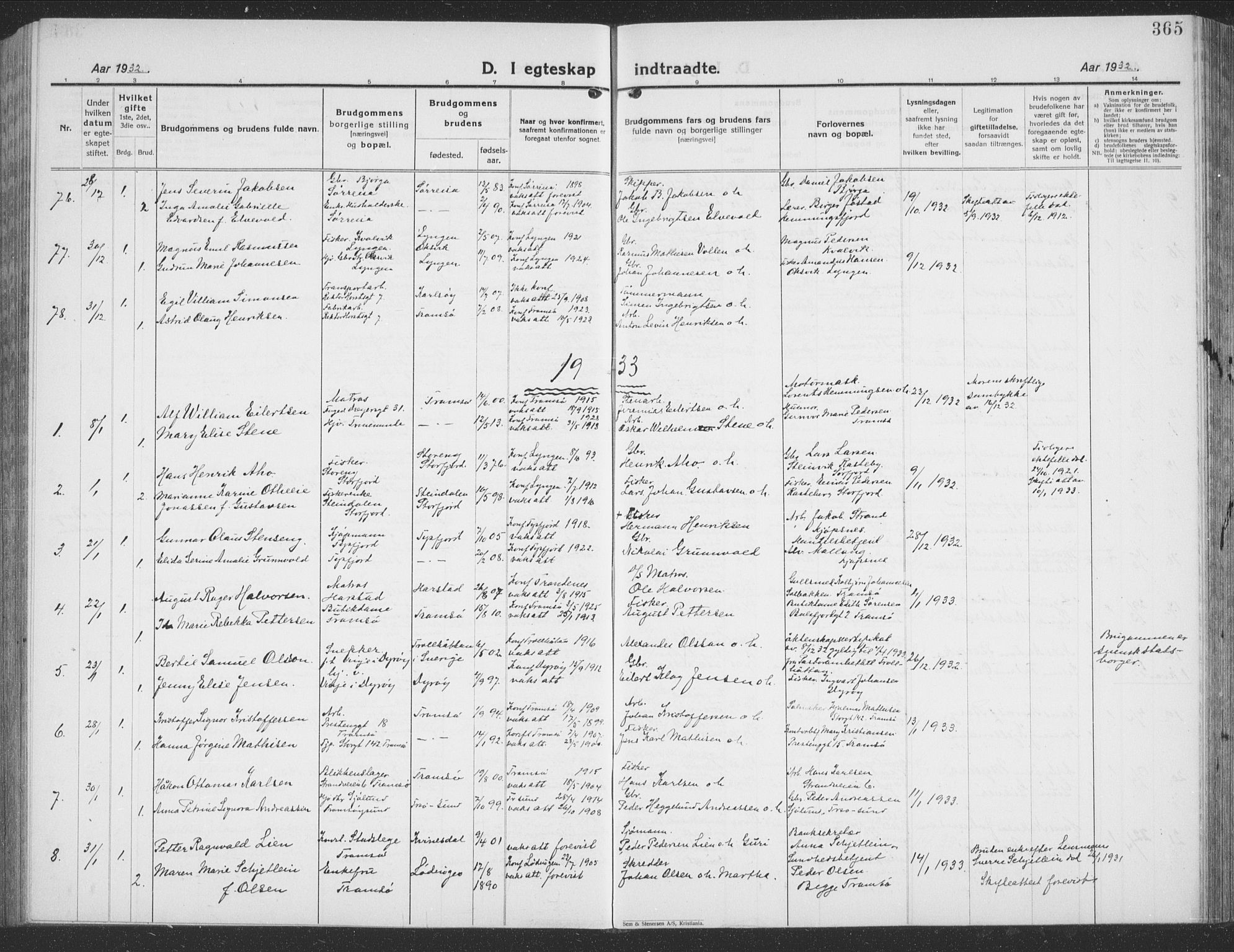 Tromsø sokneprestkontor/stiftsprosti/domprosti, AV/SATØ-S-1343/G/Gb/L0010klokker: Klokkerbok nr. 10, 1925-1937, s. 365