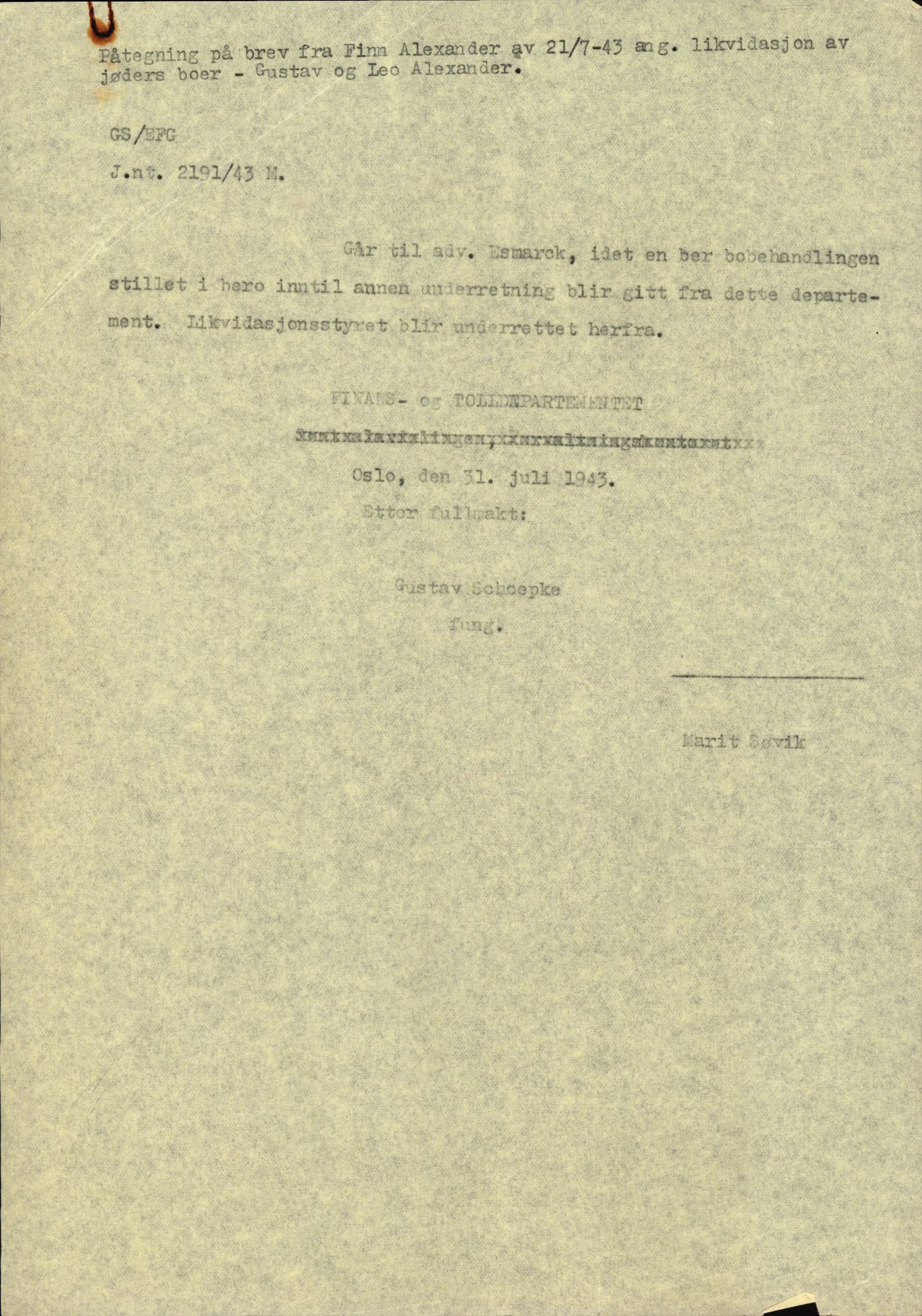 Justisdepartementet, Tilbakeføringskontoret for inndratte formuer, AV/RA-S-1564/H/Hc/Hcc/L0917: --, 1945-1947, s. 278