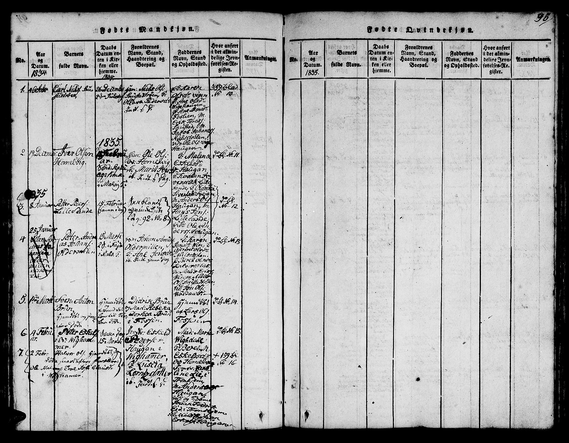 Ministerialprotokoller, klokkerbøker og fødselsregistre - Sør-Trøndelag, SAT/A-1456/616/L0420: Klokkerbok nr. 616C03, 1817-1835, s. 95