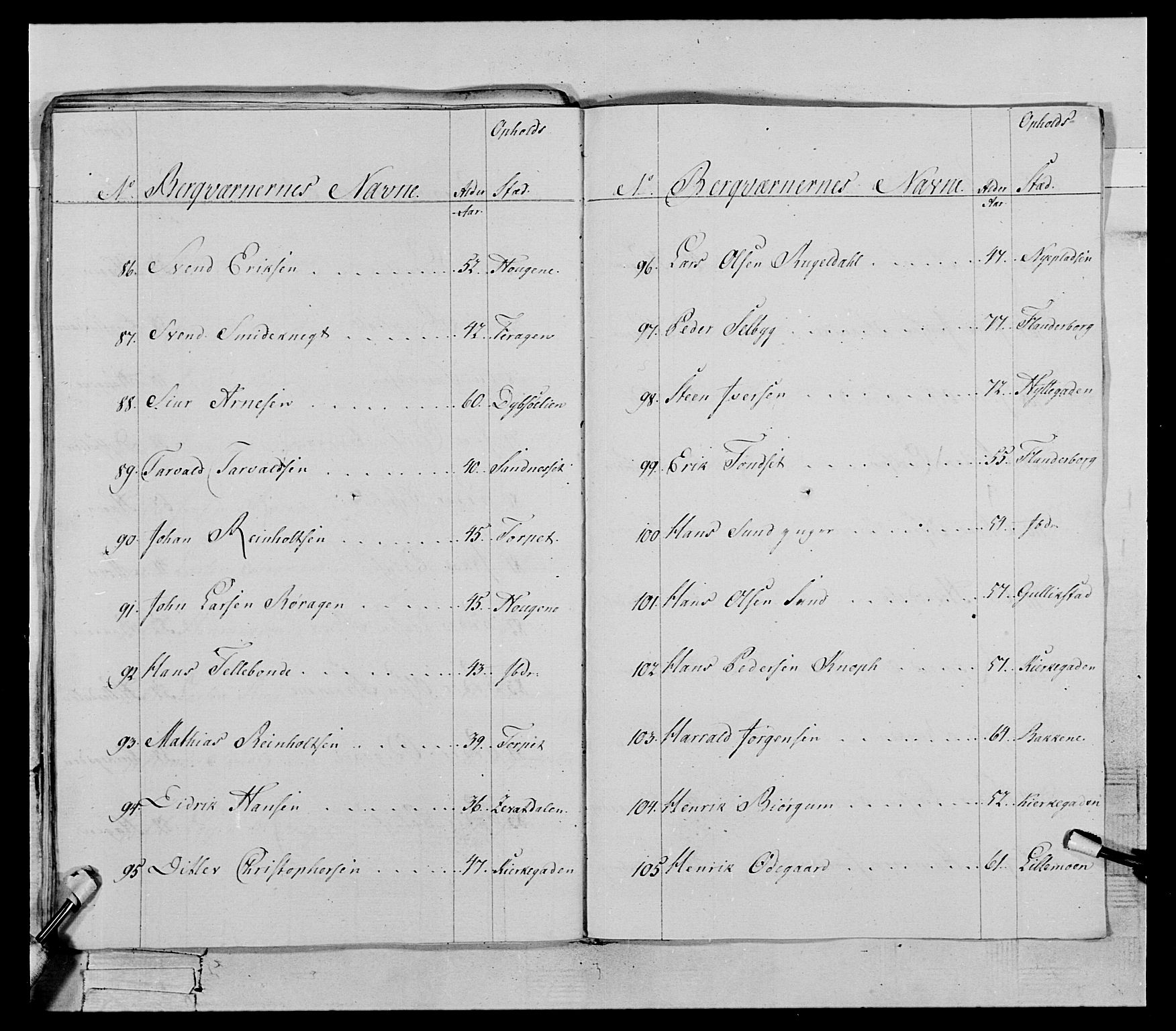 Generalitets- og kommissariatskollegiet, Det kongelige norske kommissariatskollegium, AV/RA-EA-5420/E/Eh/L0119: Rørosiske frivillige bergkorps/bergjegerkorps, 1794-1799, s. 143