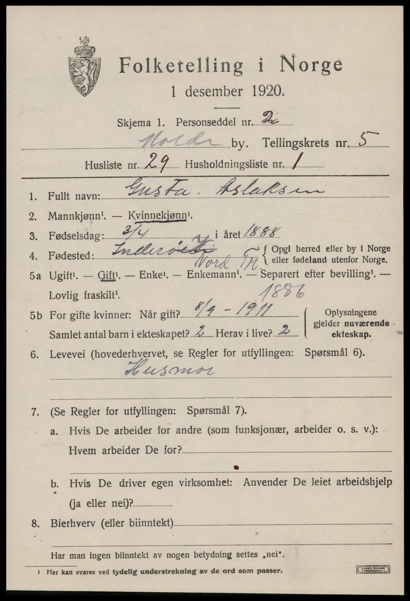 SAT, Folketelling 1920 for 1502 Molde kjøpstad, 1920, s. 7113