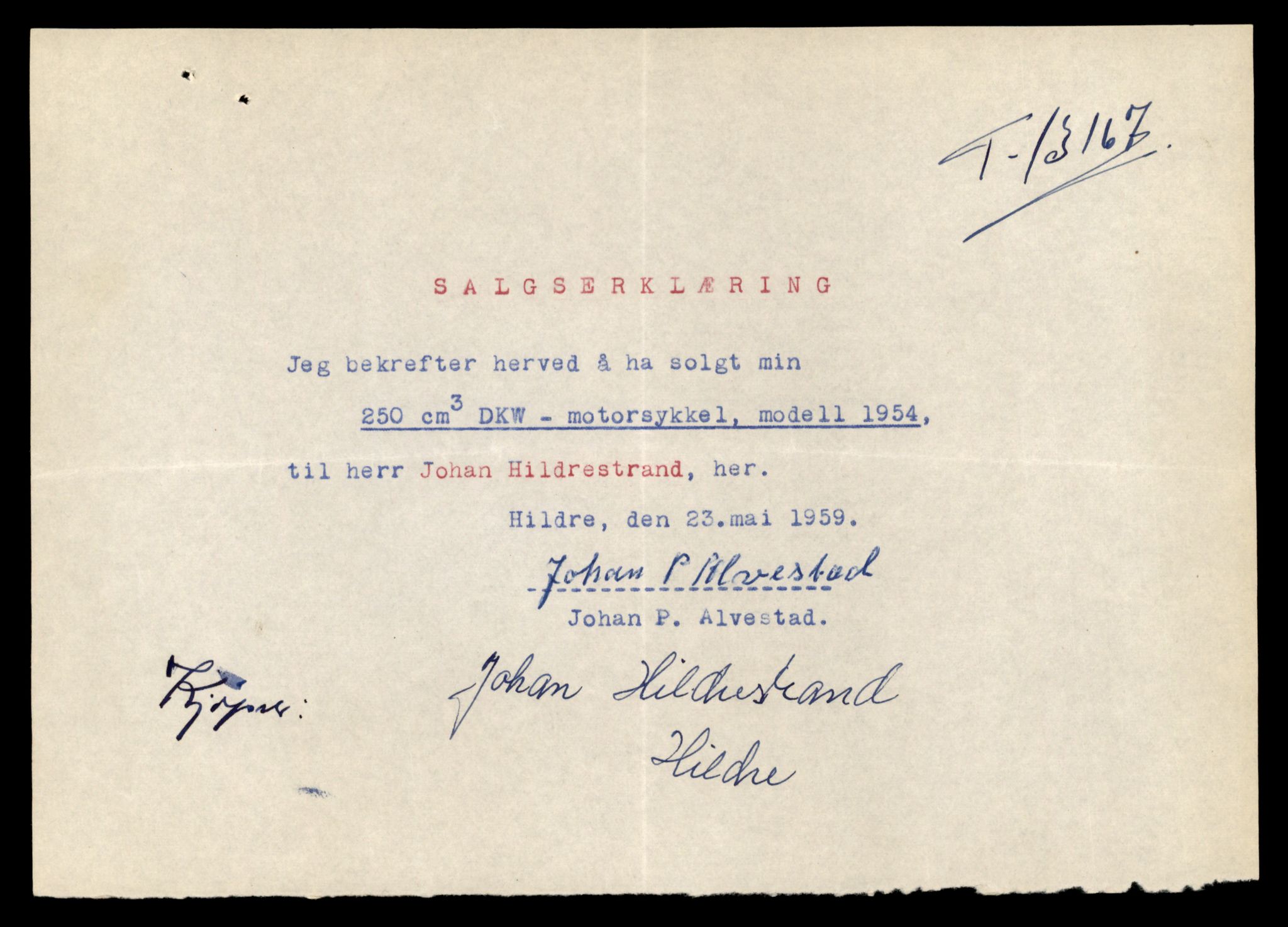 Møre og Romsdal vegkontor - Ålesund trafikkstasjon, AV/SAT-A-4099/F/Fe/L0037: Registreringskort for kjøretøy T 13031 - T 13179, 1927-1998, s. 2634
