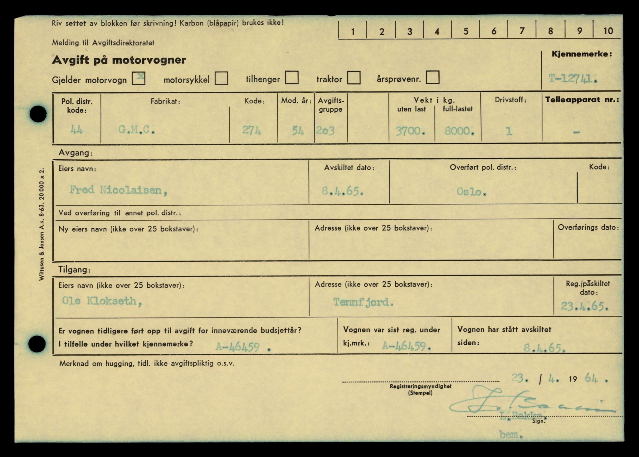 Møre og Romsdal vegkontor - Ålesund trafikkstasjon, AV/SAT-A-4099/F/Fe/L0035: Registreringskort for kjøretøy T 12653 - T 12829, 1927-1998, s. 1698