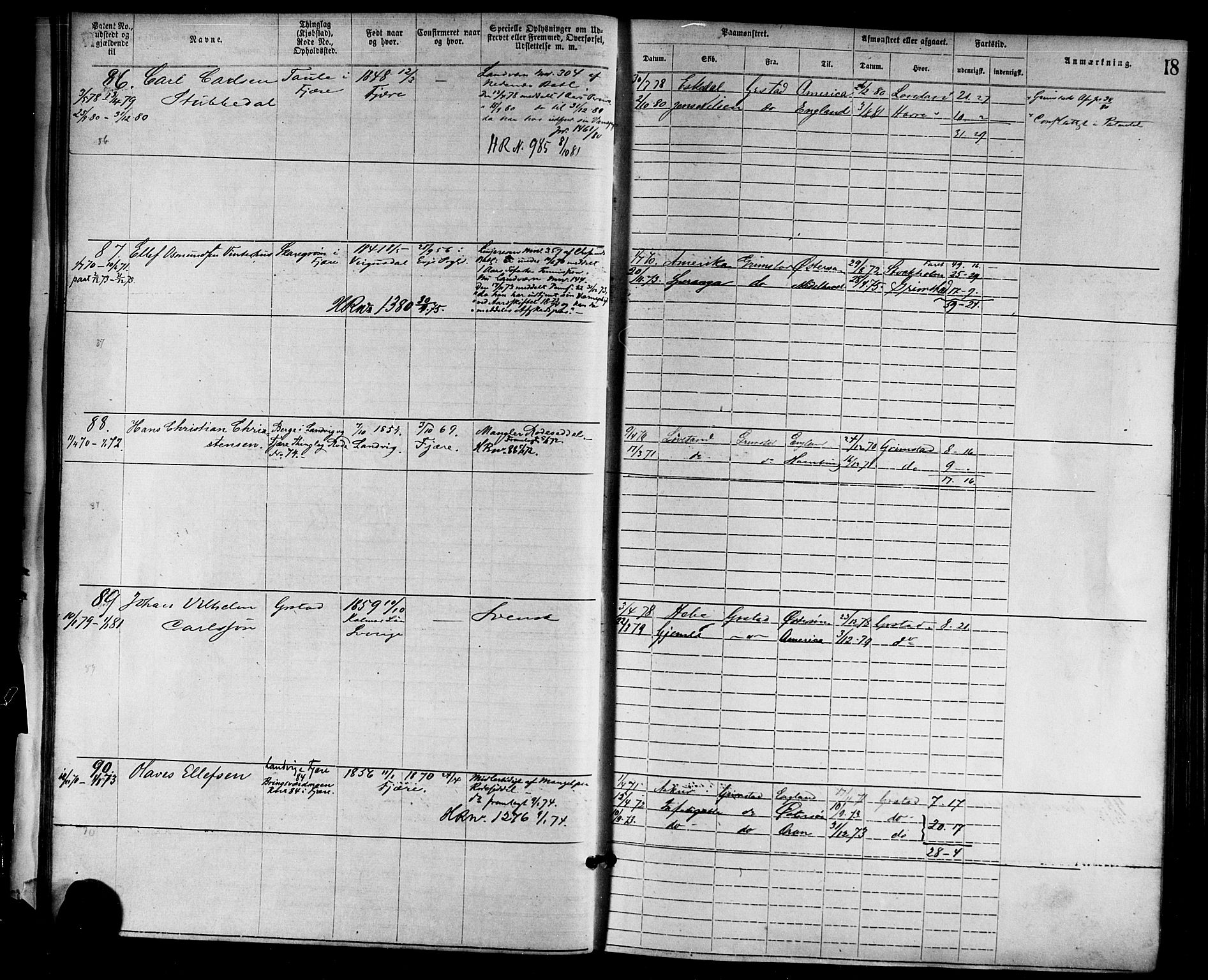 Grimstad mønstringskrets, AV/SAK-2031-0013/F/Fa/L0001: Annotasjonsrulle nr 1-1920 med register, F-1, 1870-1892, s. 39