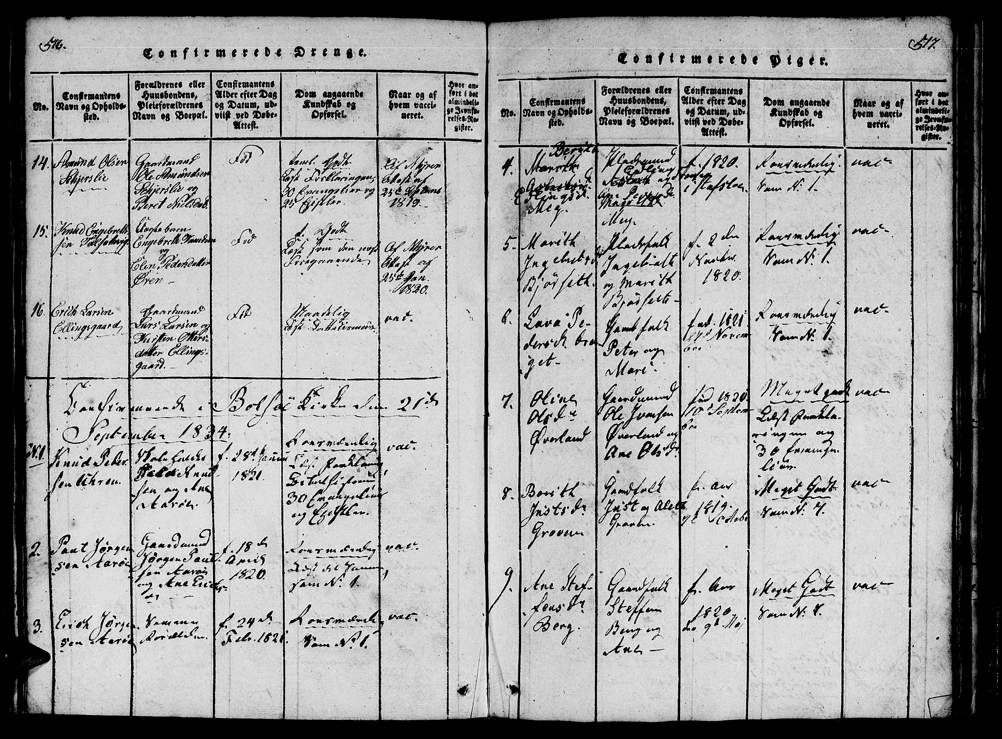 Ministerialprotokoller, klokkerbøker og fødselsregistre - Møre og Romsdal, AV/SAT-A-1454/555/L0652: Ministerialbok nr. 555A03, 1817-1843, s. 516-517