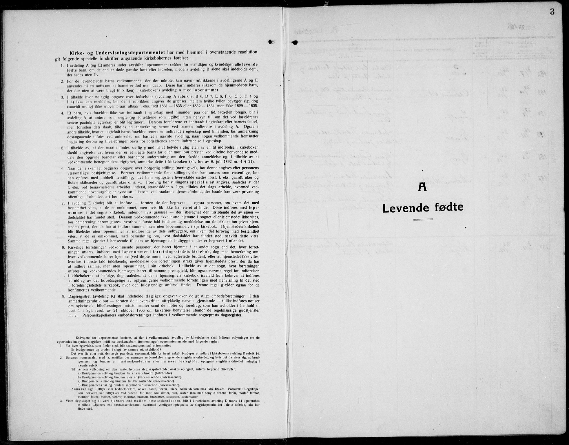 Domkirken sokneprestkontor, AV/SAST-A-101812/001/30/30BB/L0019: Klokkerbok nr. B 19, 1915-1932, s. 3