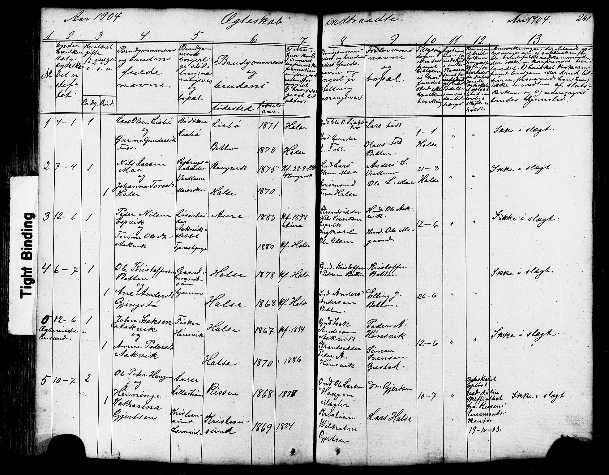 Ministerialprotokoller, klokkerbøker og fødselsregistre - Møre og Romsdal, AV/SAT-A-1454/576/L0890: Klokkerbok nr. 576C01, 1837-1908, s. 241