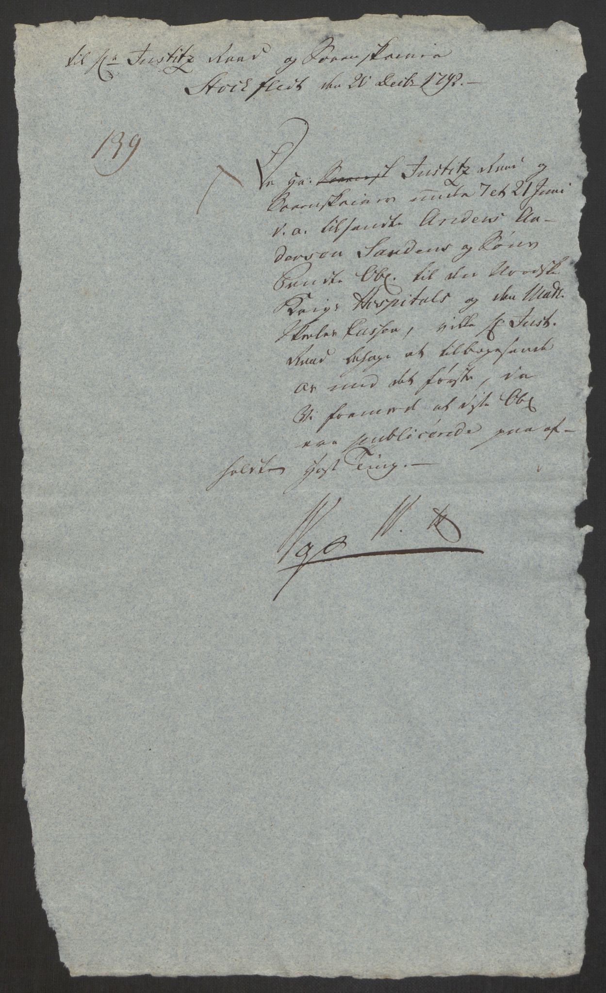 Forsvaret, Den norske kvesthuskasse/krigshospitalkasse, AV/RA-RAFA-1887/F/Fa/L0008: Konsepter, 1790-1793, s. 989
