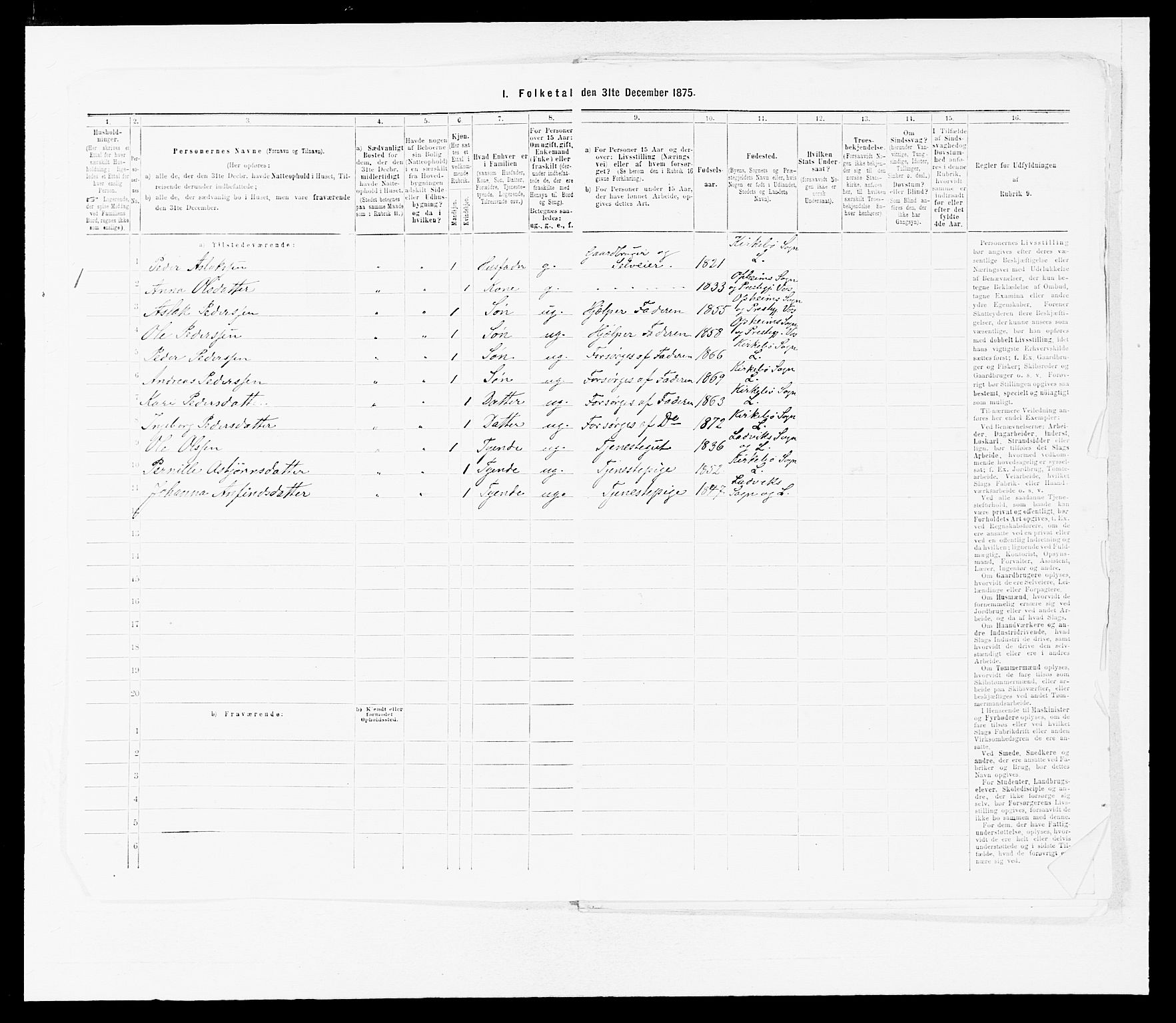 SAB, Folketelling 1875 for 1415P Lavik prestegjeld, 1875, s. 758