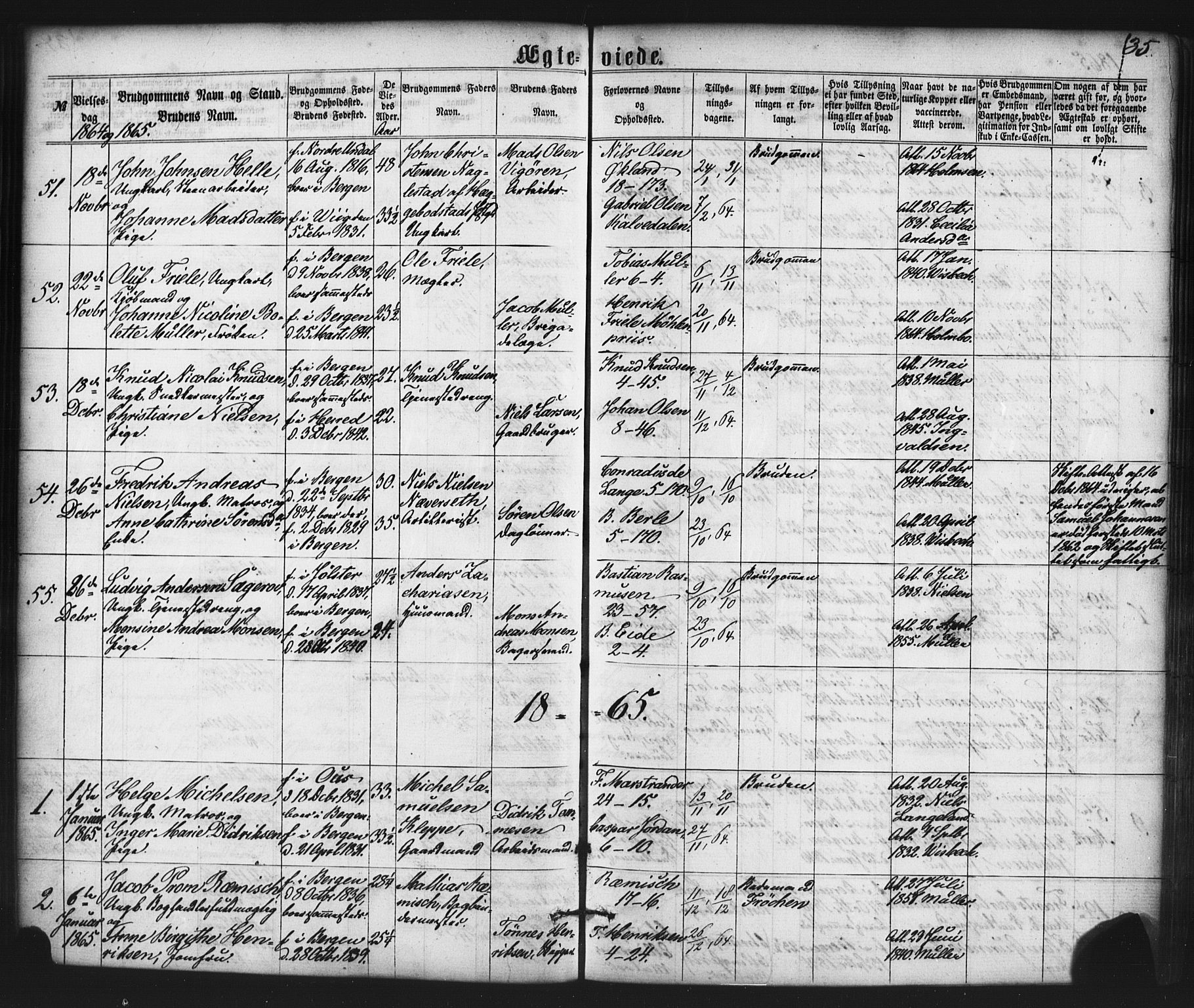 Nykirken Sokneprestembete, AV/SAB-A-77101/H/Haa/L0032: Ministerialbok nr. D 2, 1861-1883, s. 35