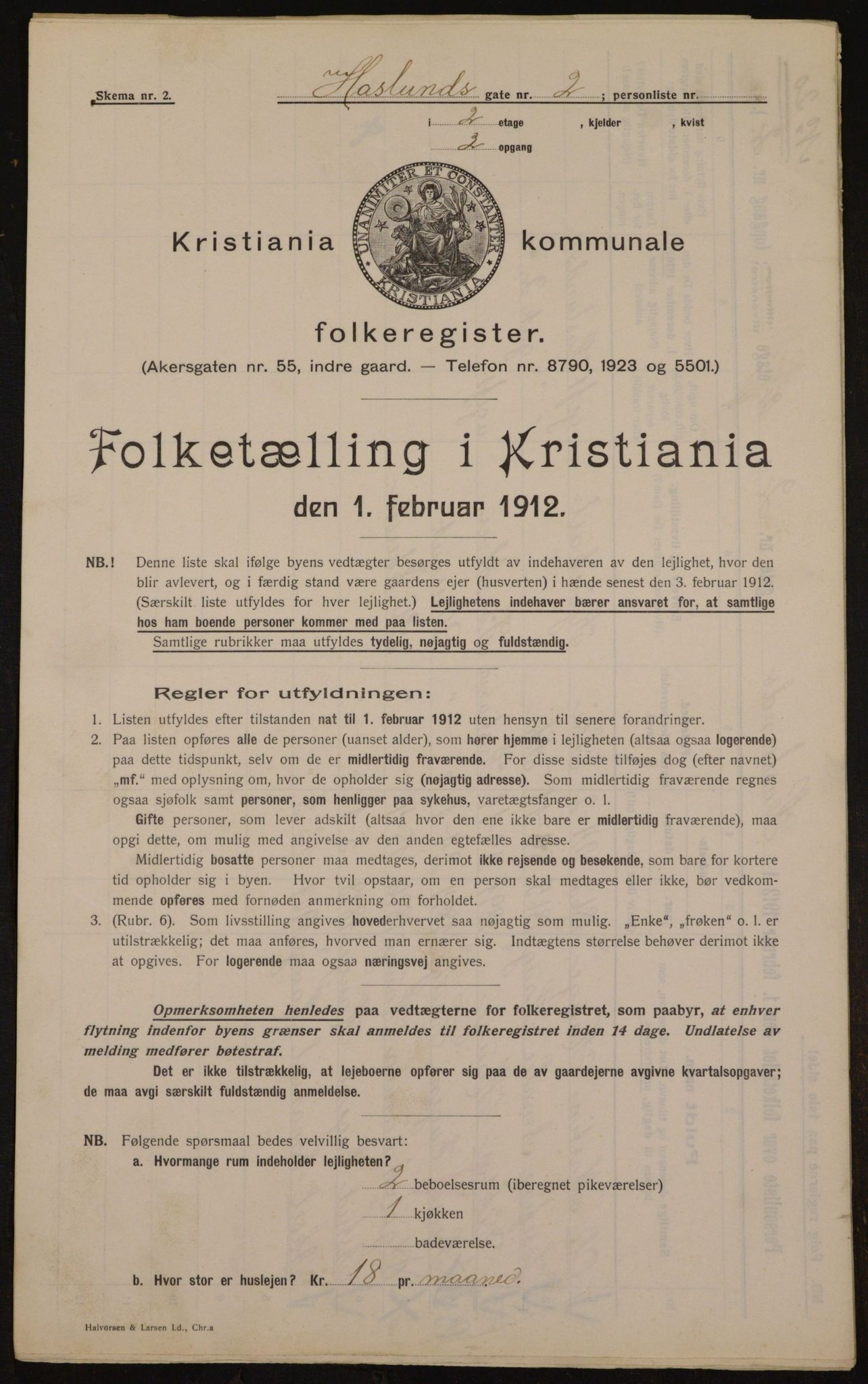 OBA, Kommunal folketelling 1.2.1912 for Kristiania, 1912, s. 35265