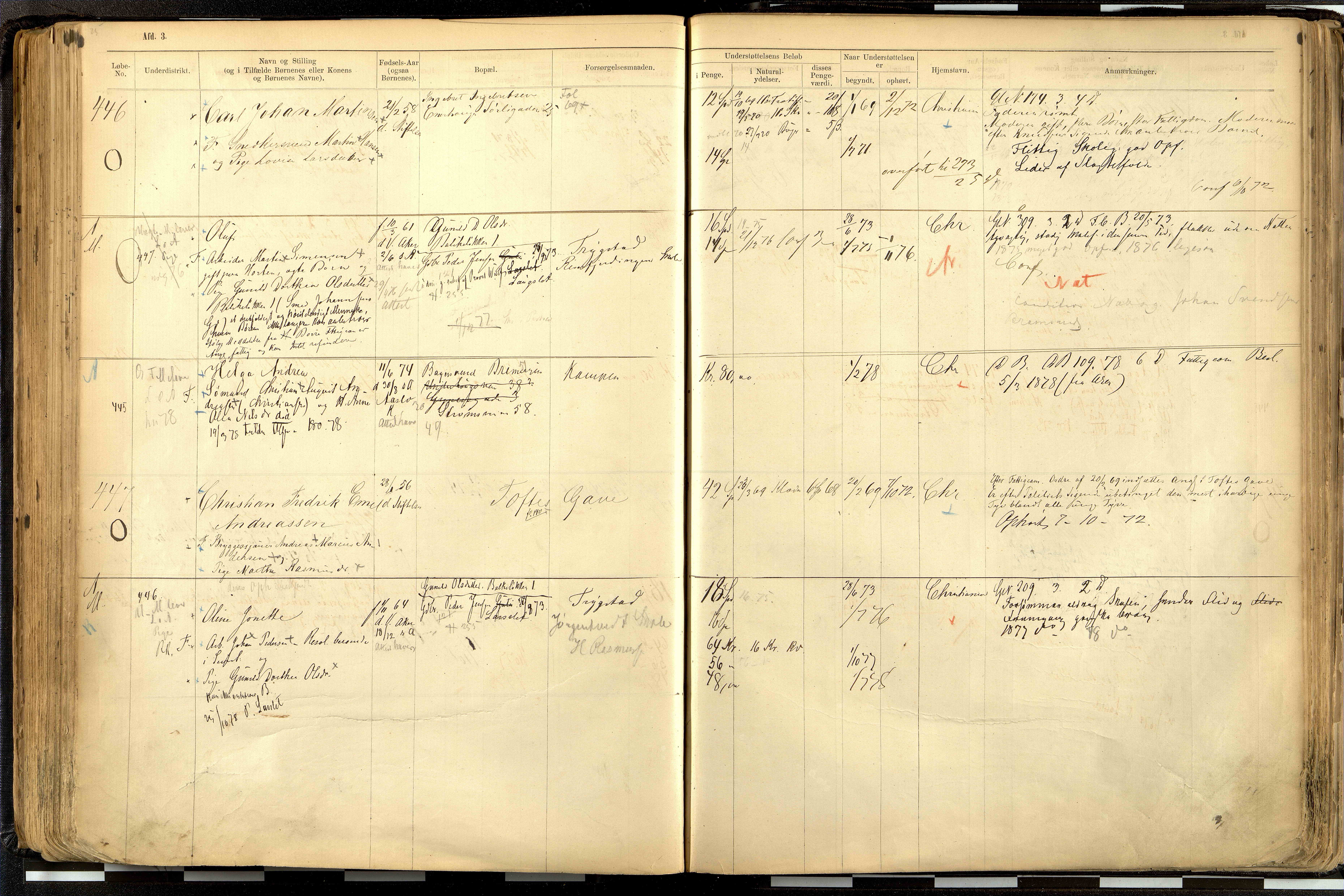 Fattigvesenet, OBA/A-20045/H/Hd/L0001: Manntallsprotokoll. Mnr. 1-644, 1865-1879, s. 226