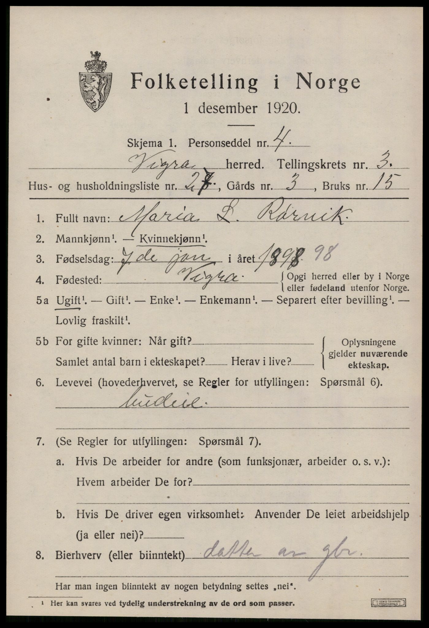 SAT, Folketelling 1920 for 1533 Vigra herred, 1920, s. 1728