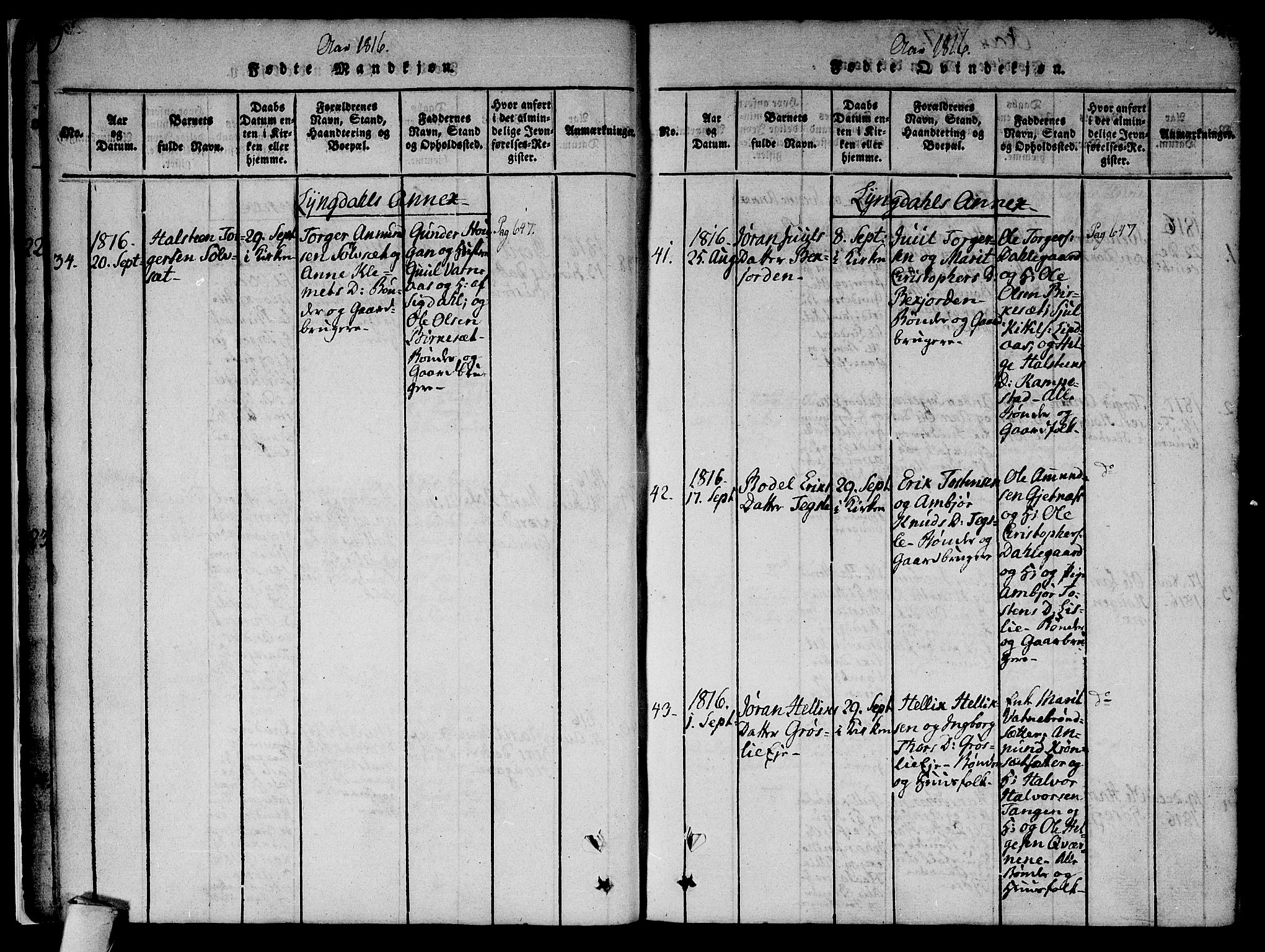 Flesberg kirkebøker, AV/SAKO-A-18/F/Fa/L0005: Ministerialbok nr. I 5, 1816-1834, s. 29-30