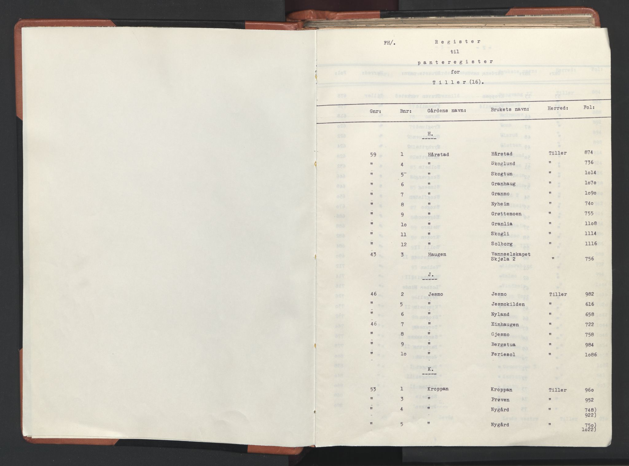 Strinda og Selbu sorenskriveri, SAT/A-0015/2/2A/L0016: Panteregister nr. 16, 1920-1950