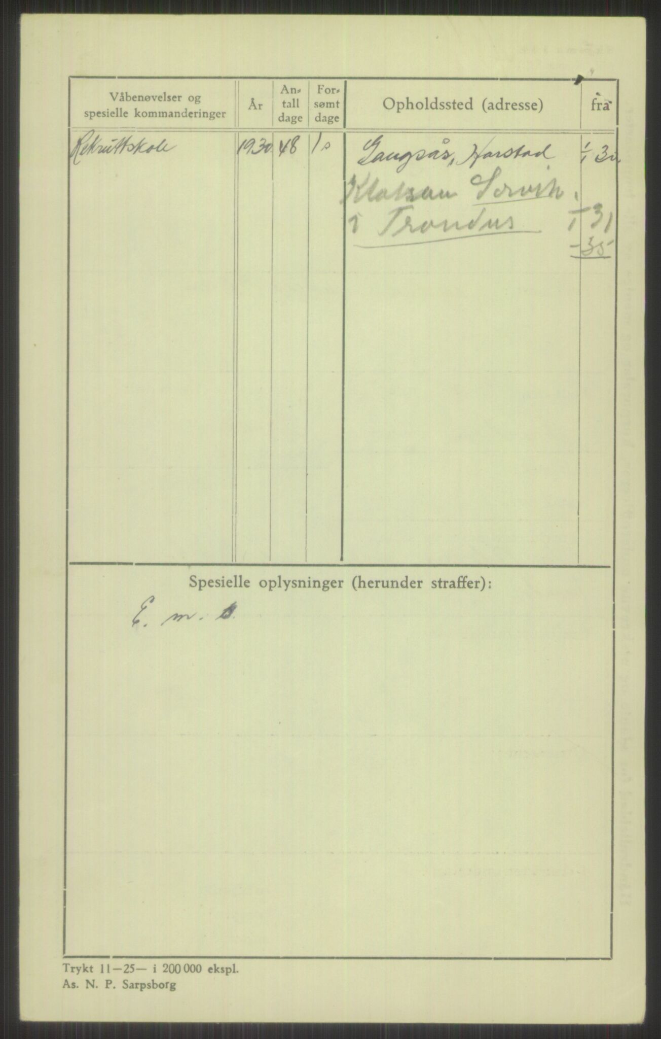 Forsvaret, Troms infanteriregiment nr. 16, AV/RA-RAFA-3146/P/Pa/L0014: Rulleblad for regimentets menige mannskaper, årsklasse 1930, 1930, s. 848