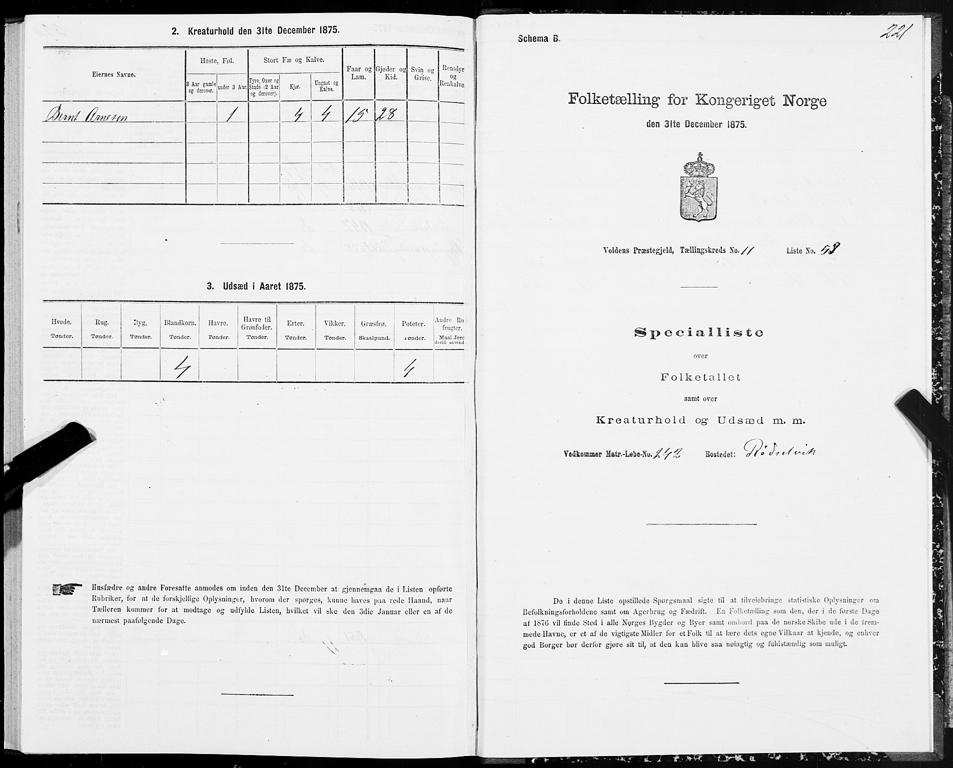 SAT, Folketelling 1875 for 1519P Volda prestegjeld, 1875, s. 6221