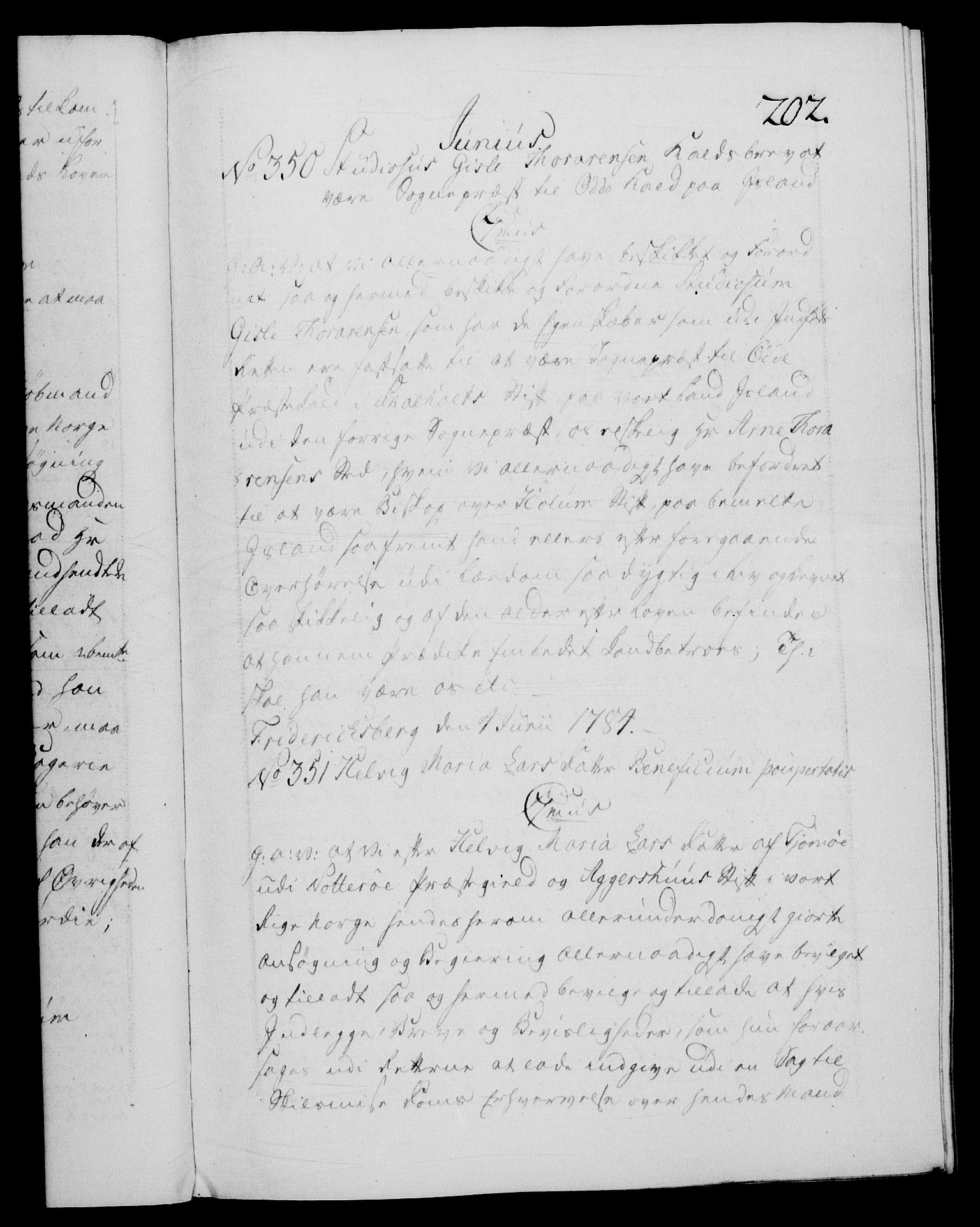 Danske Kanselli 1572-1799, AV/RA-EA-3023/F/Fc/Fca/Fcaa/L0050: Norske registre, 1784-1785, s. 202a