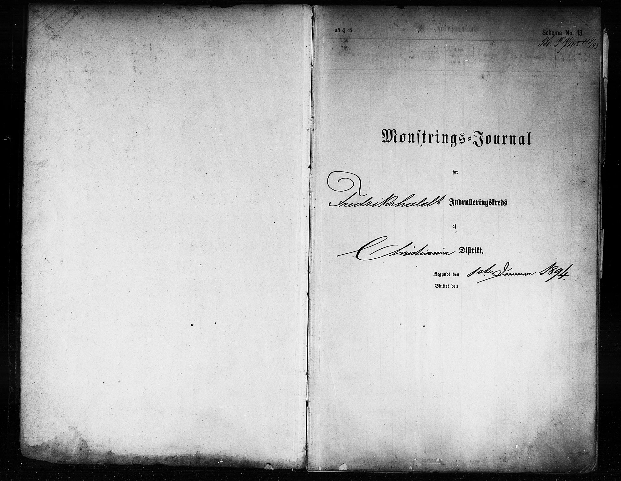 Halden mønstringskontor, AV/SAO-A-10569a/G/Ga/L0002: Mønstringsjournal, 1894-1911, s. 1