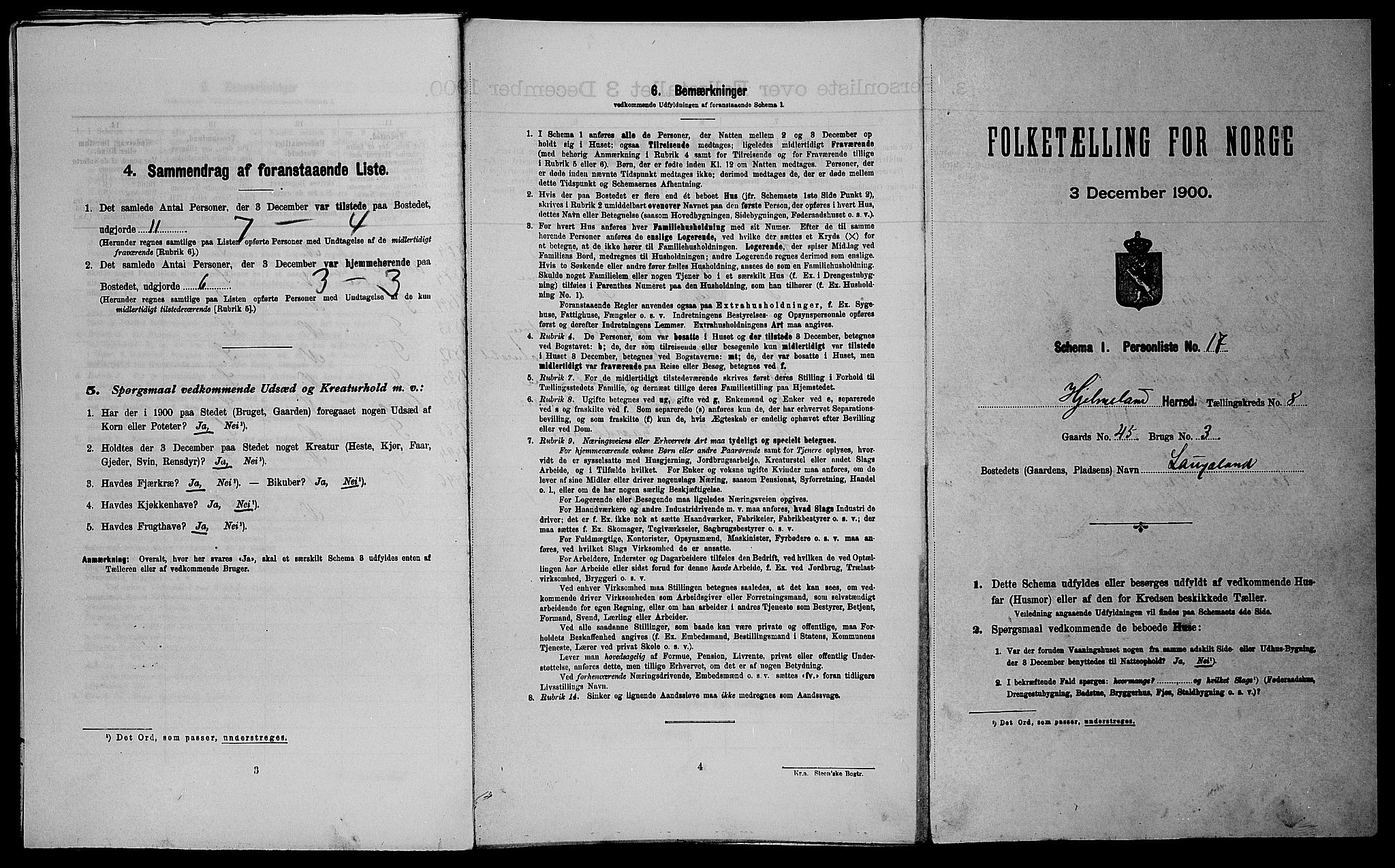SAST, Folketelling 1900 for 1133 Hjelmeland herred, 1900, s. 491
