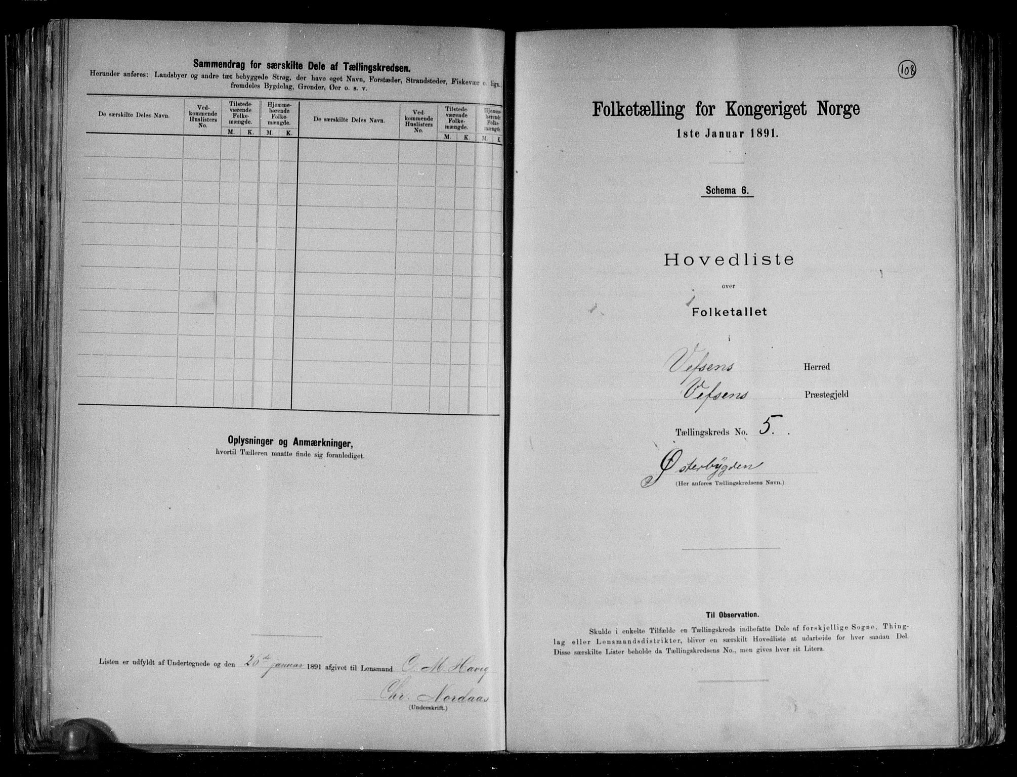 RA, Folketelling 1891 for 1824 Vefsn herred, 1891, s. 13