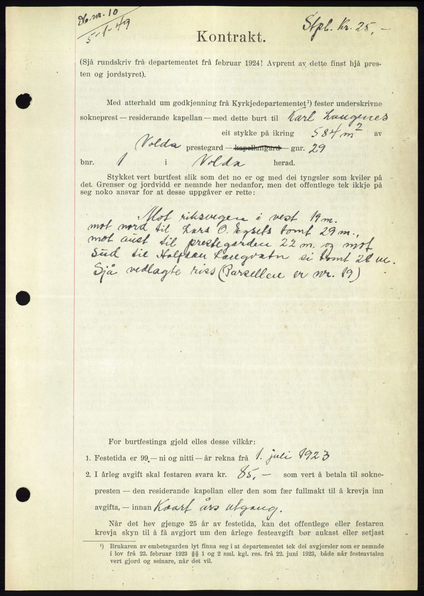 Søre Sunnmøre sorenskriveri, AV/SAT-A-4122/1/2/2C/L0083: Pantebok nr. 9A, 1948-1949, Dagboknr: 10/1949