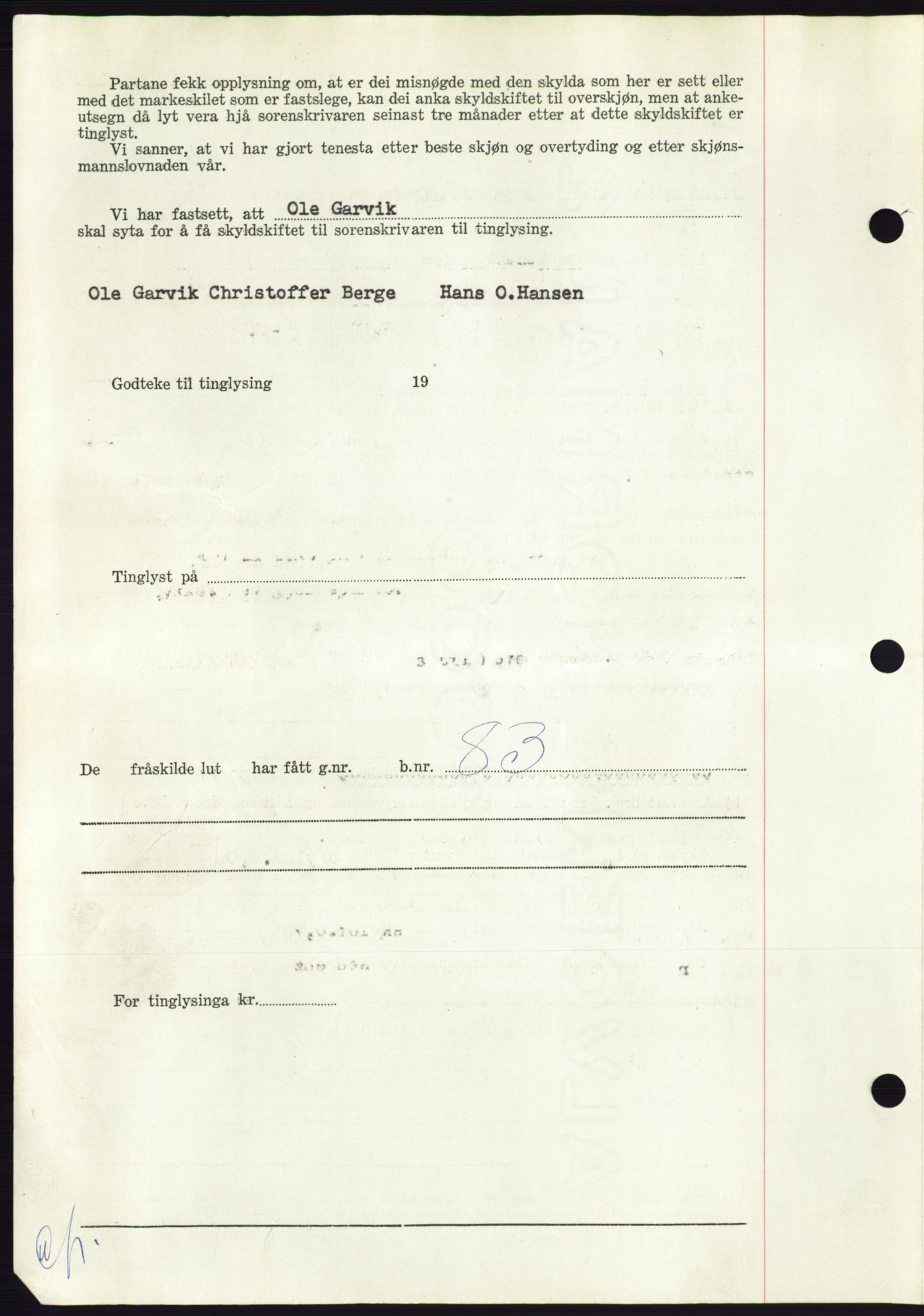 Søre Sunnmøre sorenskriveri, AV/SAT-A-4122/1/2/2C/L0090: Pantebok nr. 16A, 1951-1951, Dagboknr: 2215/1951