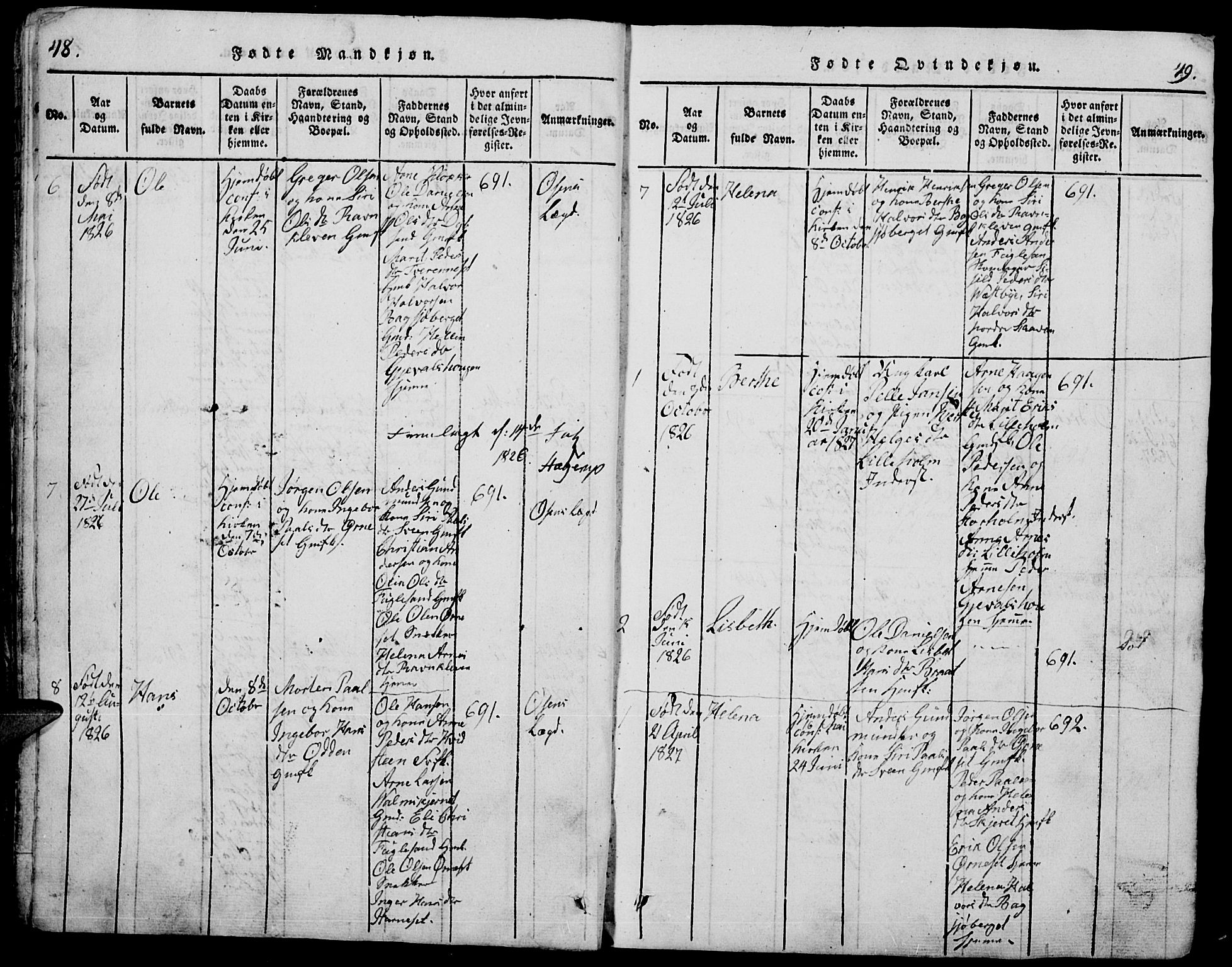 Trysil prestekontor, AV/SAH-PREST-046/H/Ha/Hab/L0005: Klokkerbok nr. 5, 1814-1877, s. 48-49