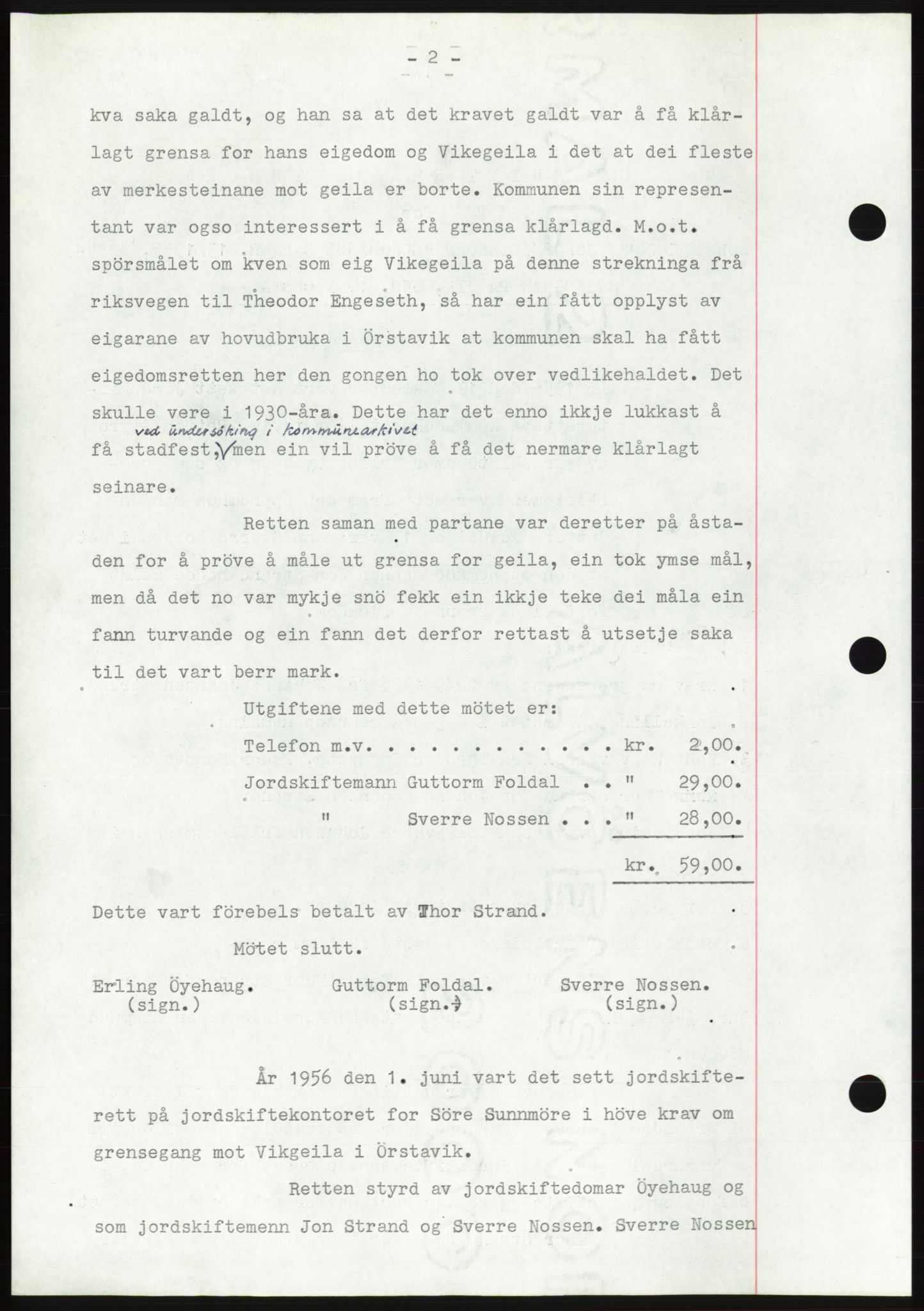 Søre Sunnmøre sorenskriveri, AV/SAT-A-4122/1/2/2C/L0105: Pantebok nr. 31A, 1956-1957, Dagboknr: 142/1957