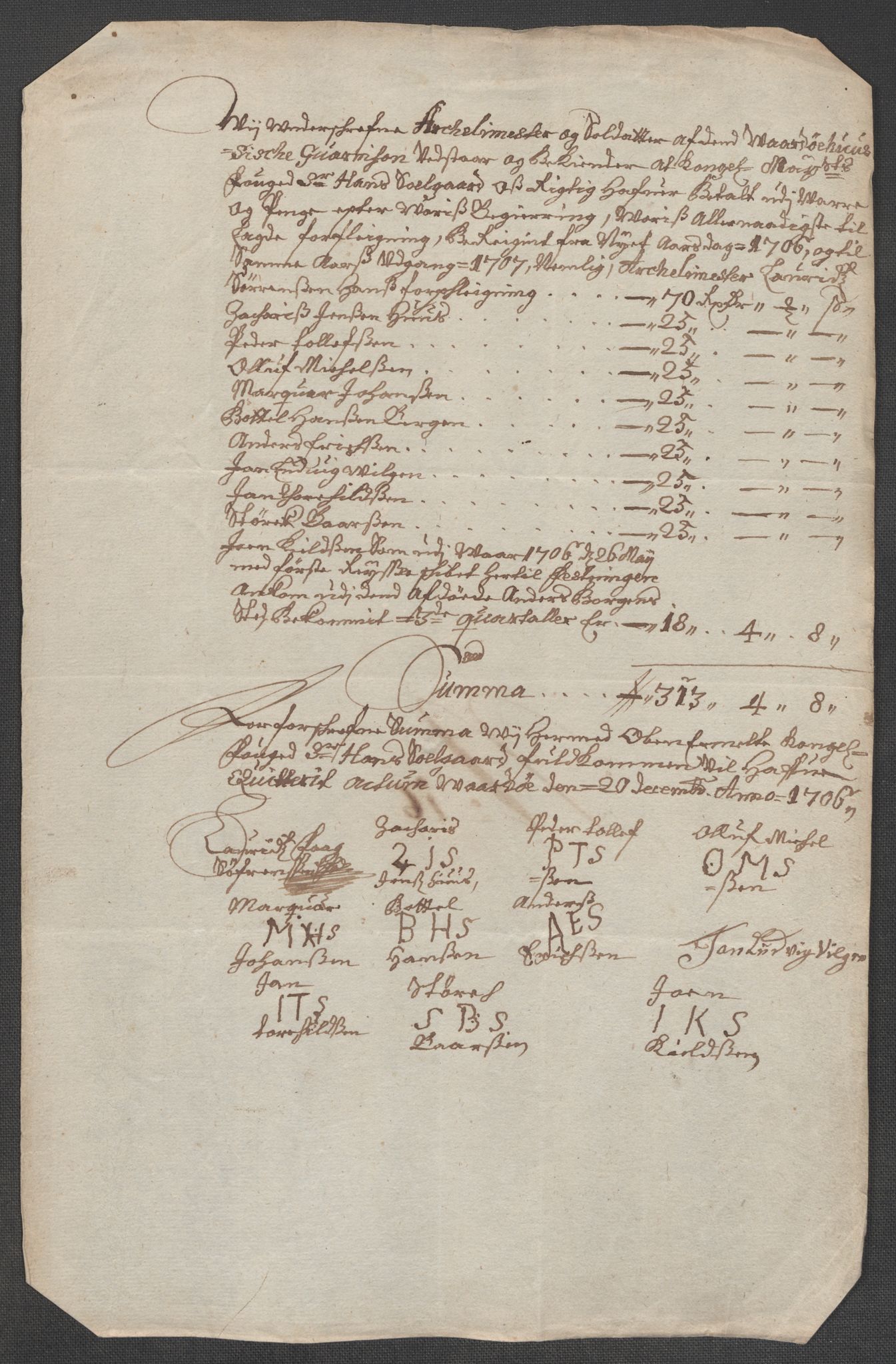 Rentekammeret inntil 1814, Reviderte regnskaper, Fogderegnskap, AV/RA-EA-4092/R69/L4853: Fogderegnskap Finnmark/Vardøhus, 1705-1706, s. 258