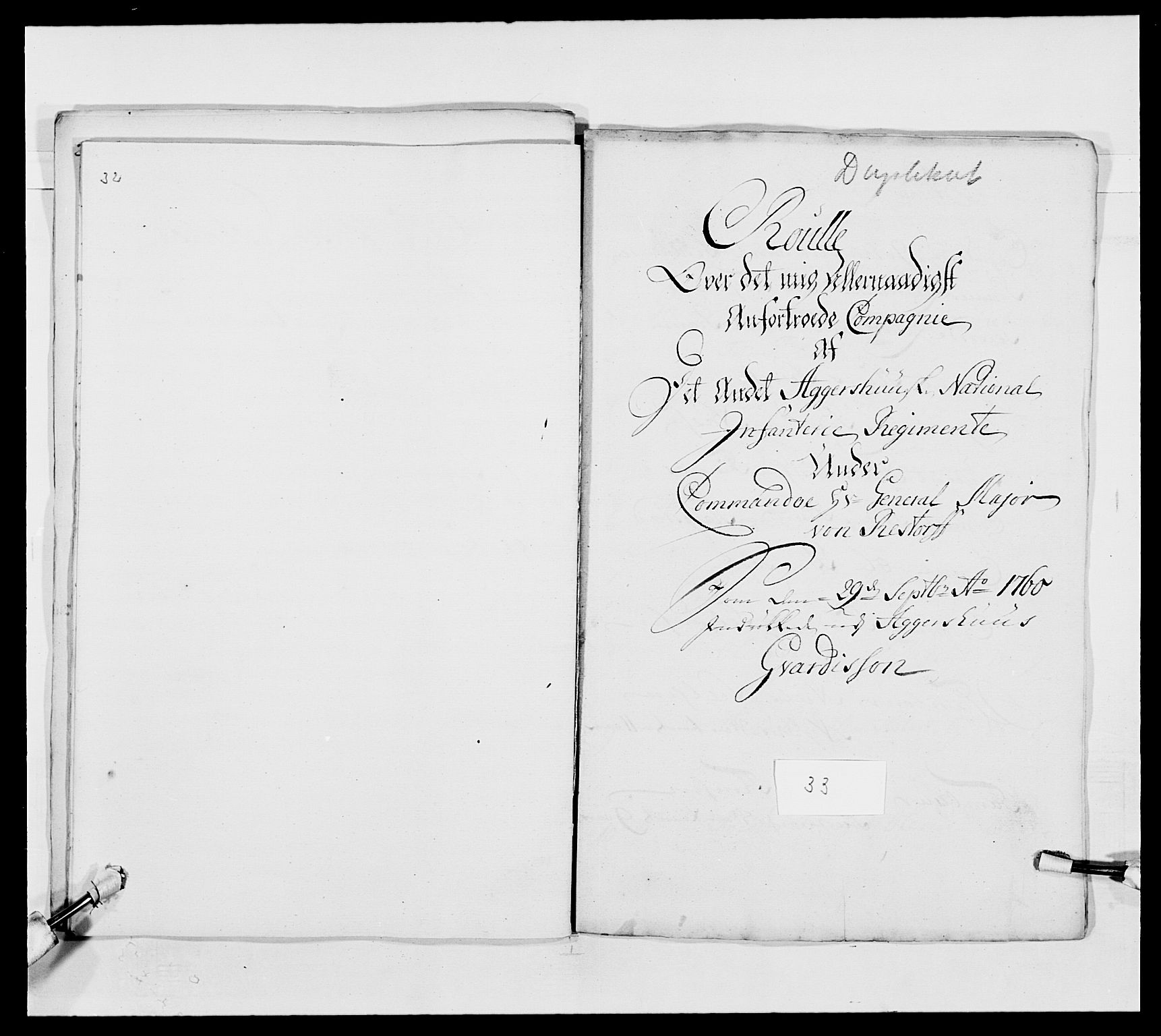 Kommanderende general (KG I) med Det norske krigsdirektorium, AV/RA-EA-5419/E/Ea/L0491: 2. Akershusiske regiment, 1750-1761, s. 323