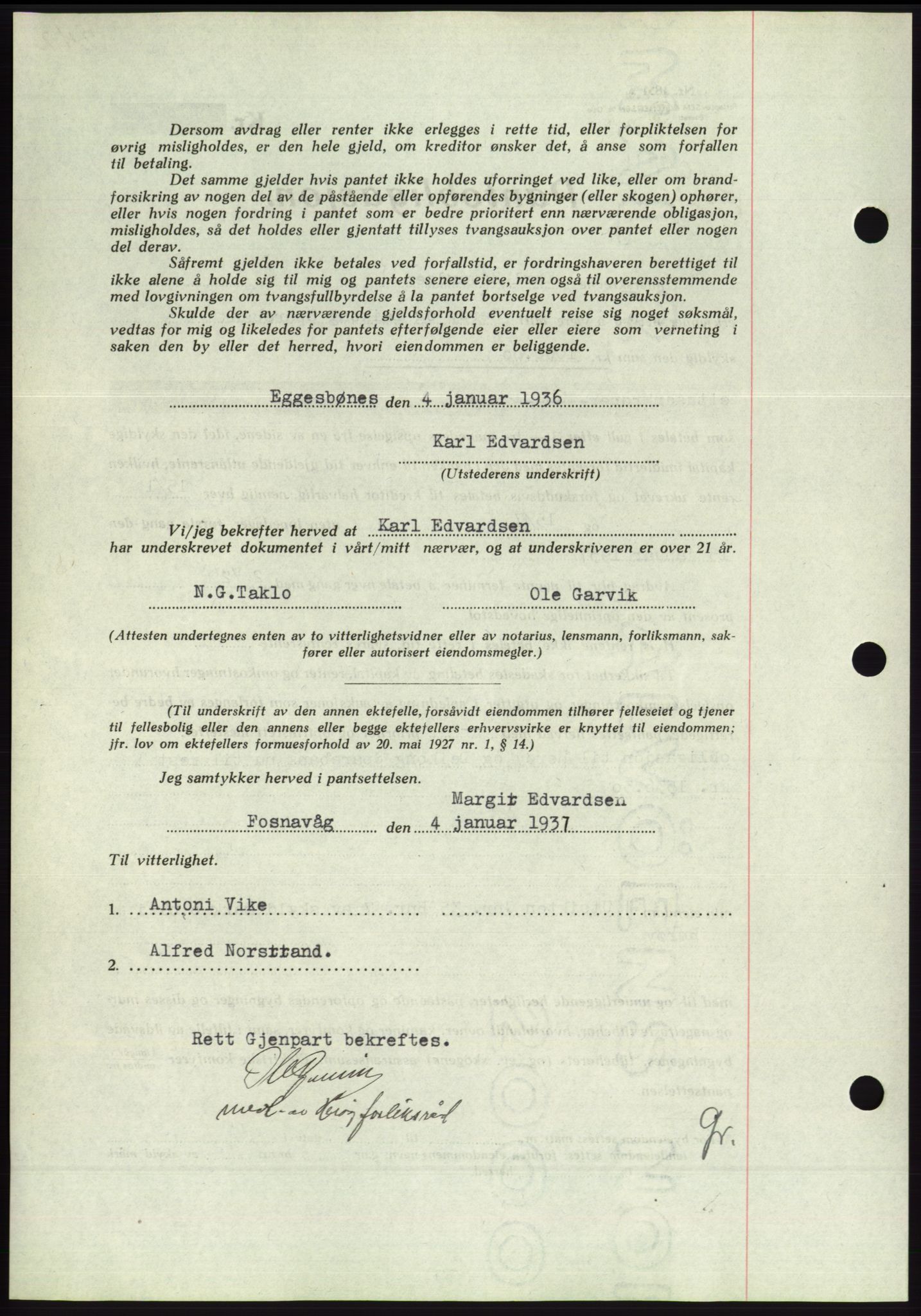 Søre Sunnmøre sorenskriveri, AV/SAT-A-4122/1/2/2C/L0062: Pantebok nr. 56, 1936-1937, Dagboknr: 93/1937