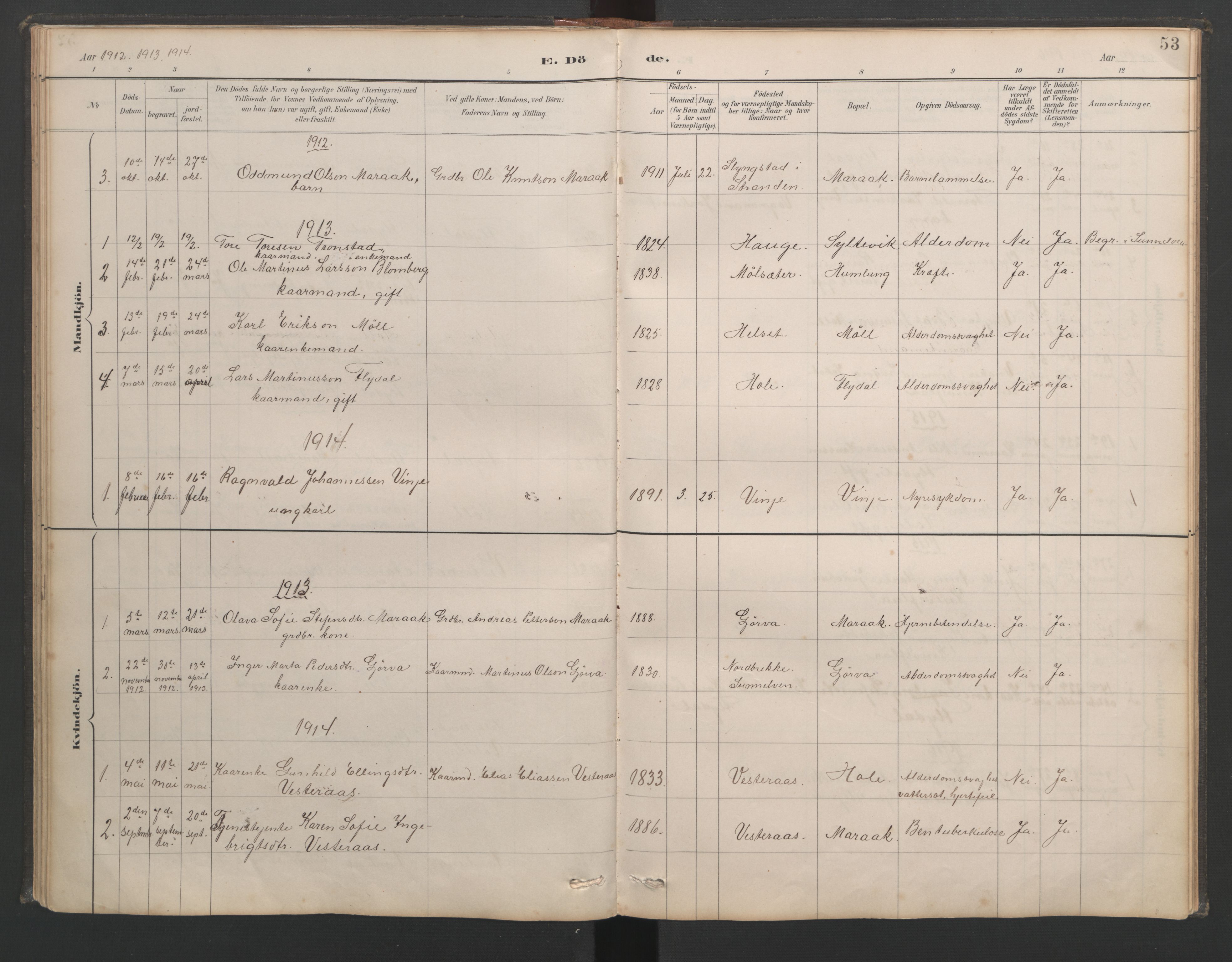 Ministerialprotokoller, klokkerbøker og fødselsregistre - Møre og Romsdal, AV/SAT-A-1454/518/L0237: Klokkerbok nr. 518C04, 1885-1963, s. 53