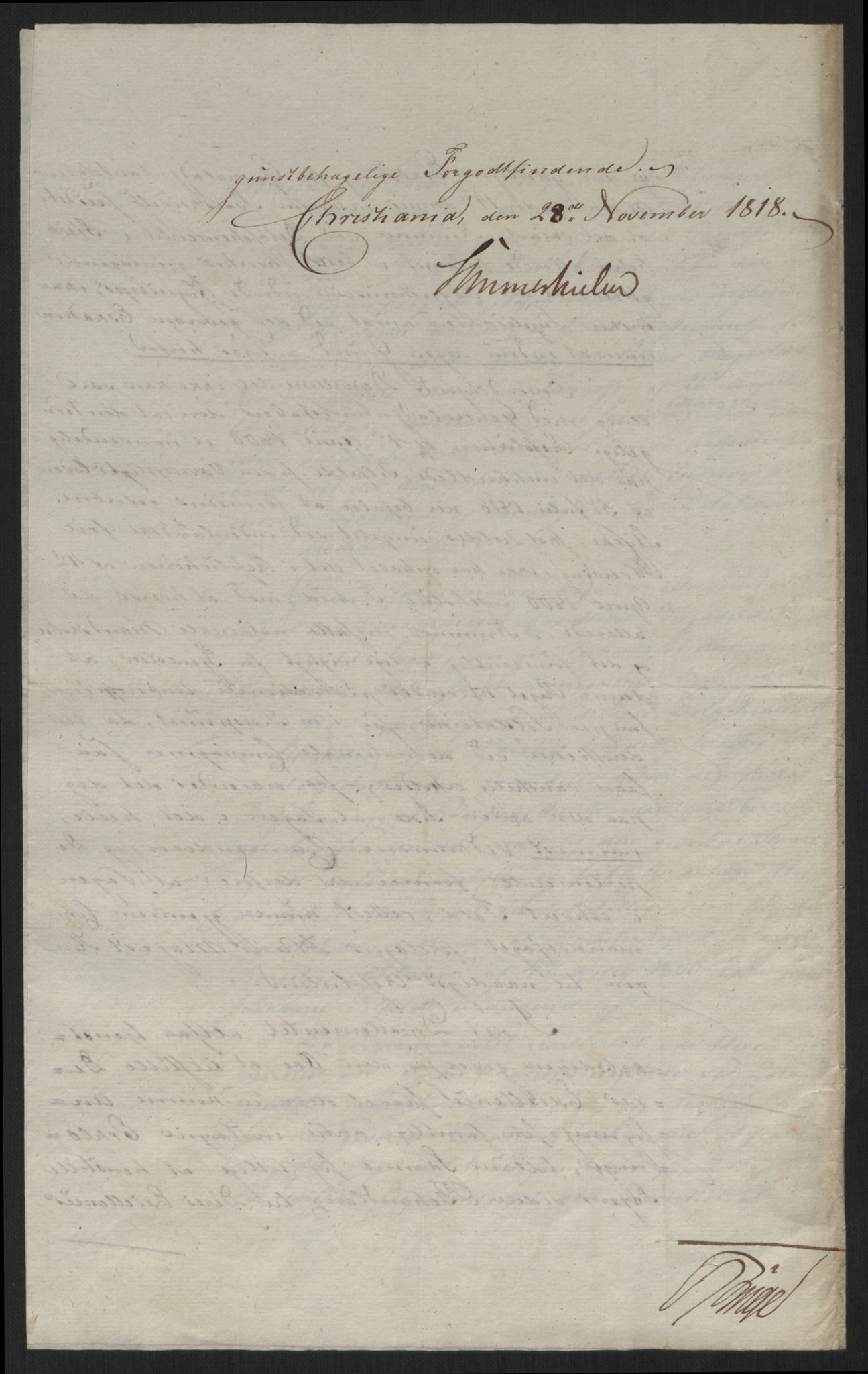 Armekommandoen, AV/RA-RAFA-3820/E/Ea/L0007/0006: Journalsaker, (I) / H. Frå Armedepartementet., 1818, s. 3