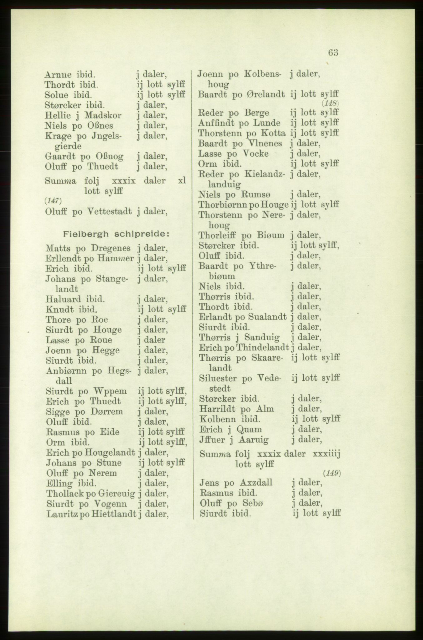 Publikasjoner utgitt av Arkivverket, PUBL/PUBL-001/C/0003: Bind 3: Skatten av Bergenhus len 1563, 1563, s. 63
