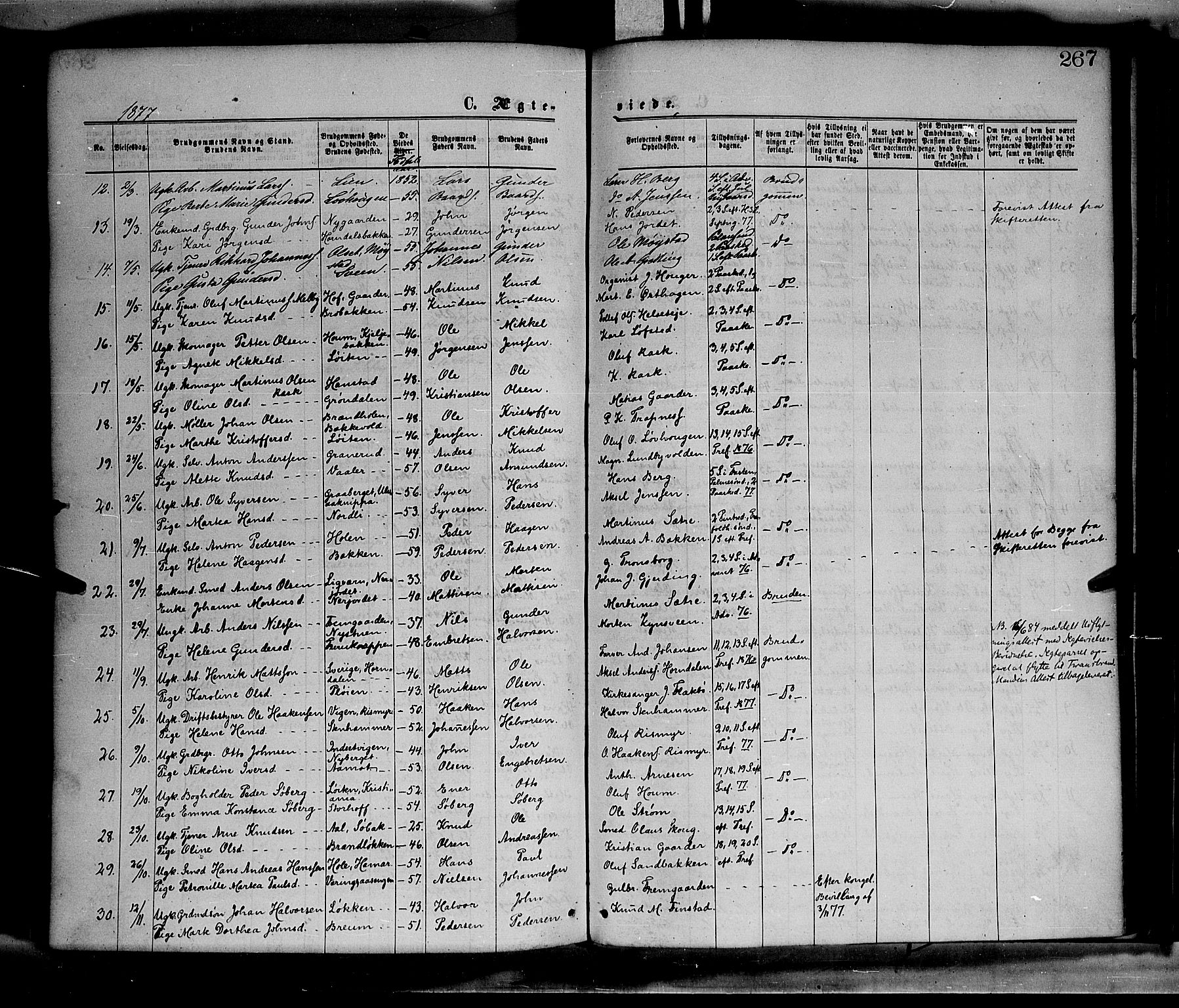 Elverum prestekontor, AV/SAH-PREST-044/H/Ha/Haa/L0011: Ministerialbok nr. 11, 1869-1879, s. 267