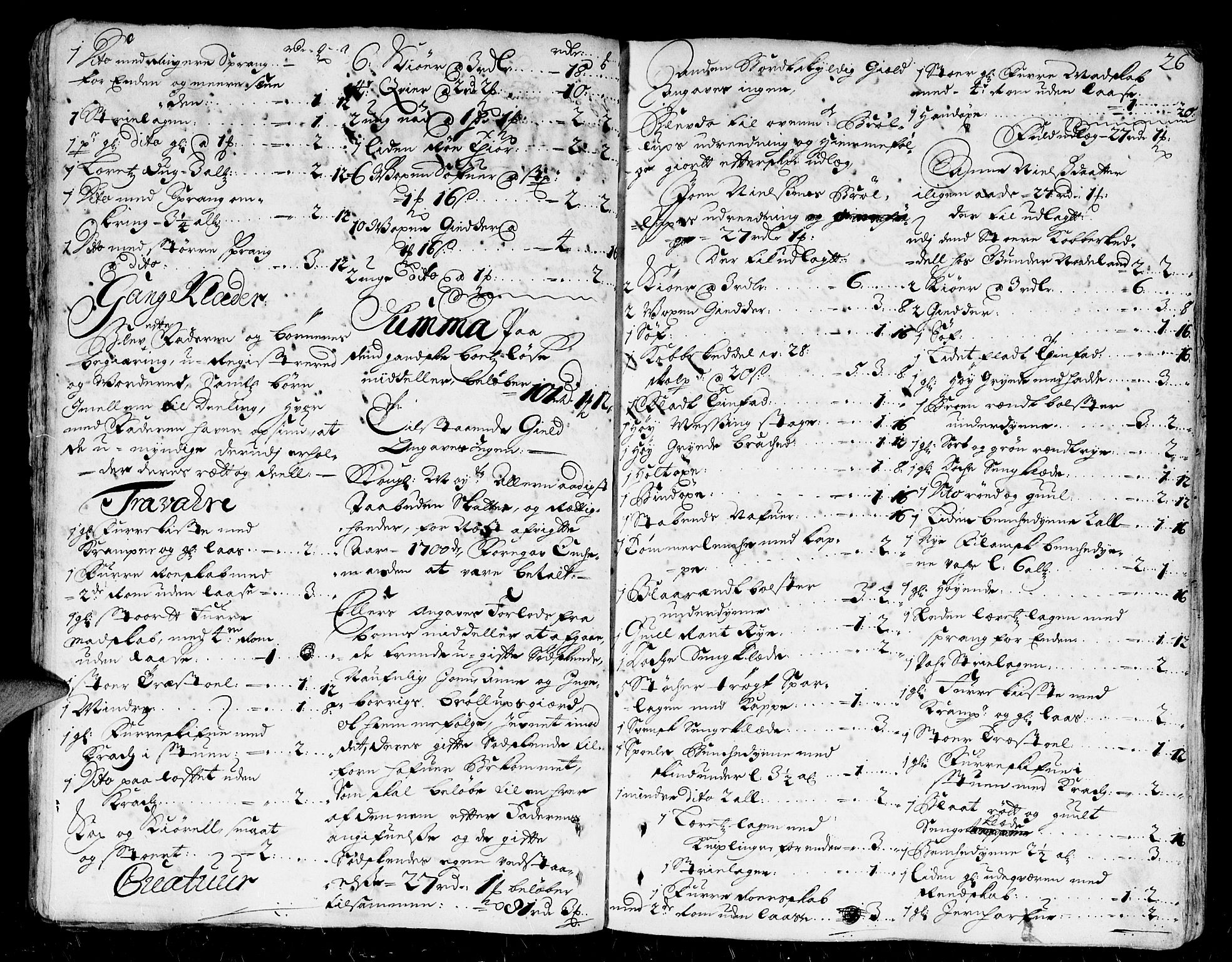 Nedenes sorenskriveri før 1824, SAK/1221-0007/H/Hc/L0003: Skifteprotokoll med register nr 3, 1700-1708, s. 25b-26a