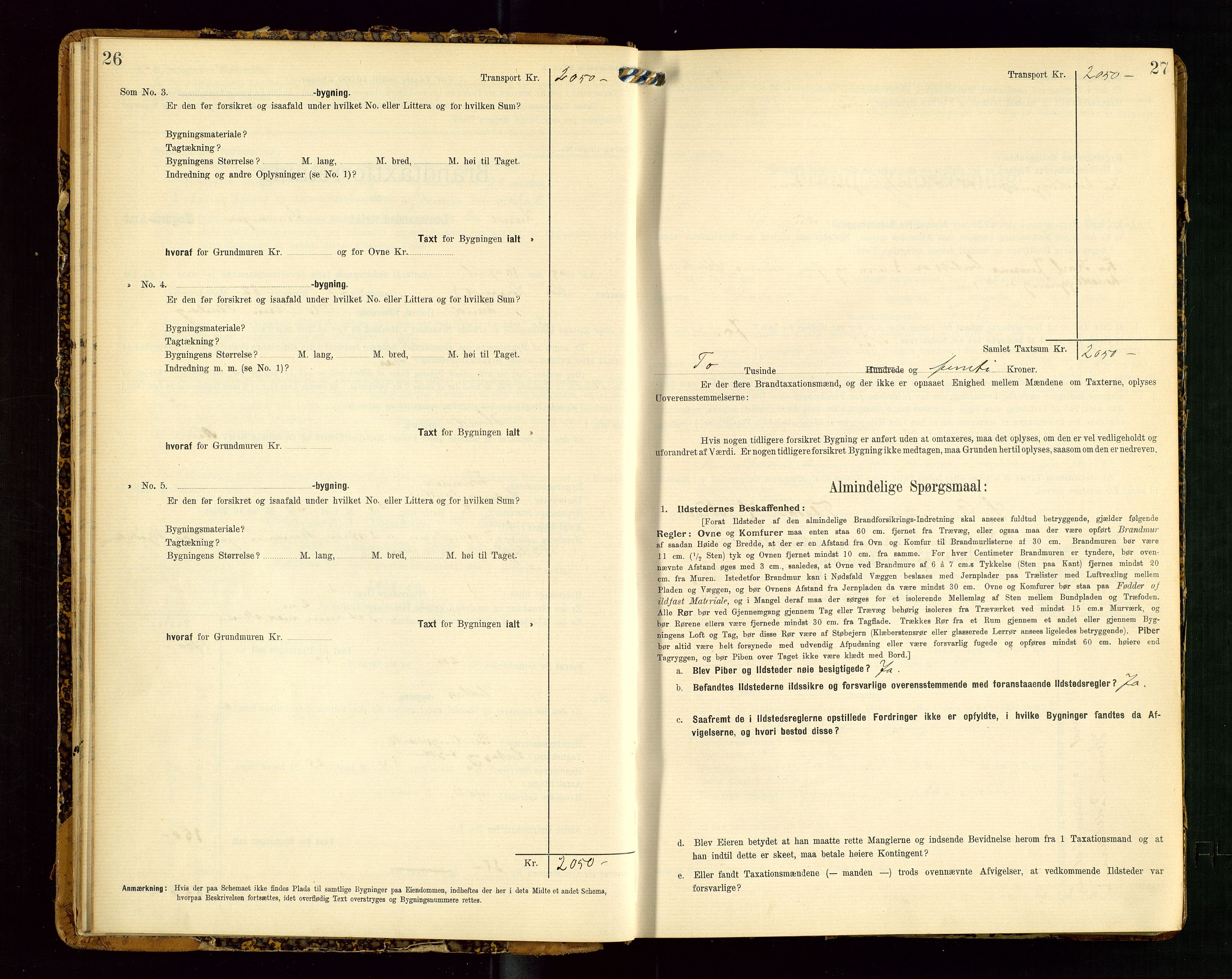 Lund lensmannskontor, AV/SAST-A-100303/Gob/L0002: "Brandtakstprotokol", 1908-1918, s. 26-27