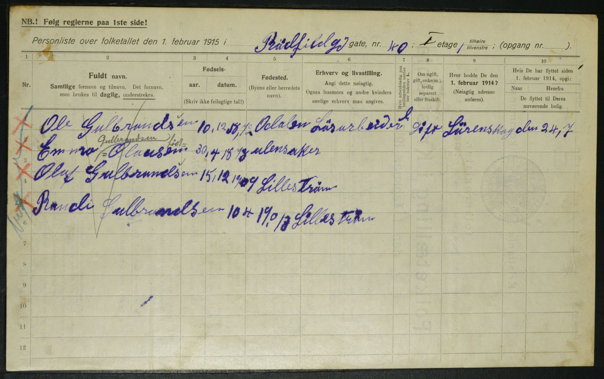 OBA, Kommunal folketelling 1.2.1915 for Kristiania, 1915, s. 85767