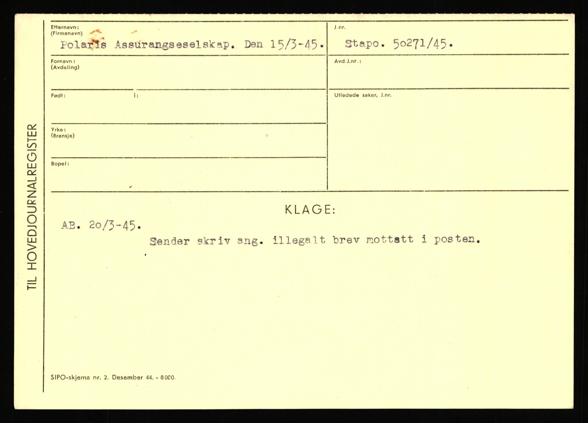 Statspolitiet - Hovedkontoret / Osloavdelingen, AV/RA-S-1329/C/Ca/L0012: Oanæs - Quistgaard	, 1943-1945, s. 4700