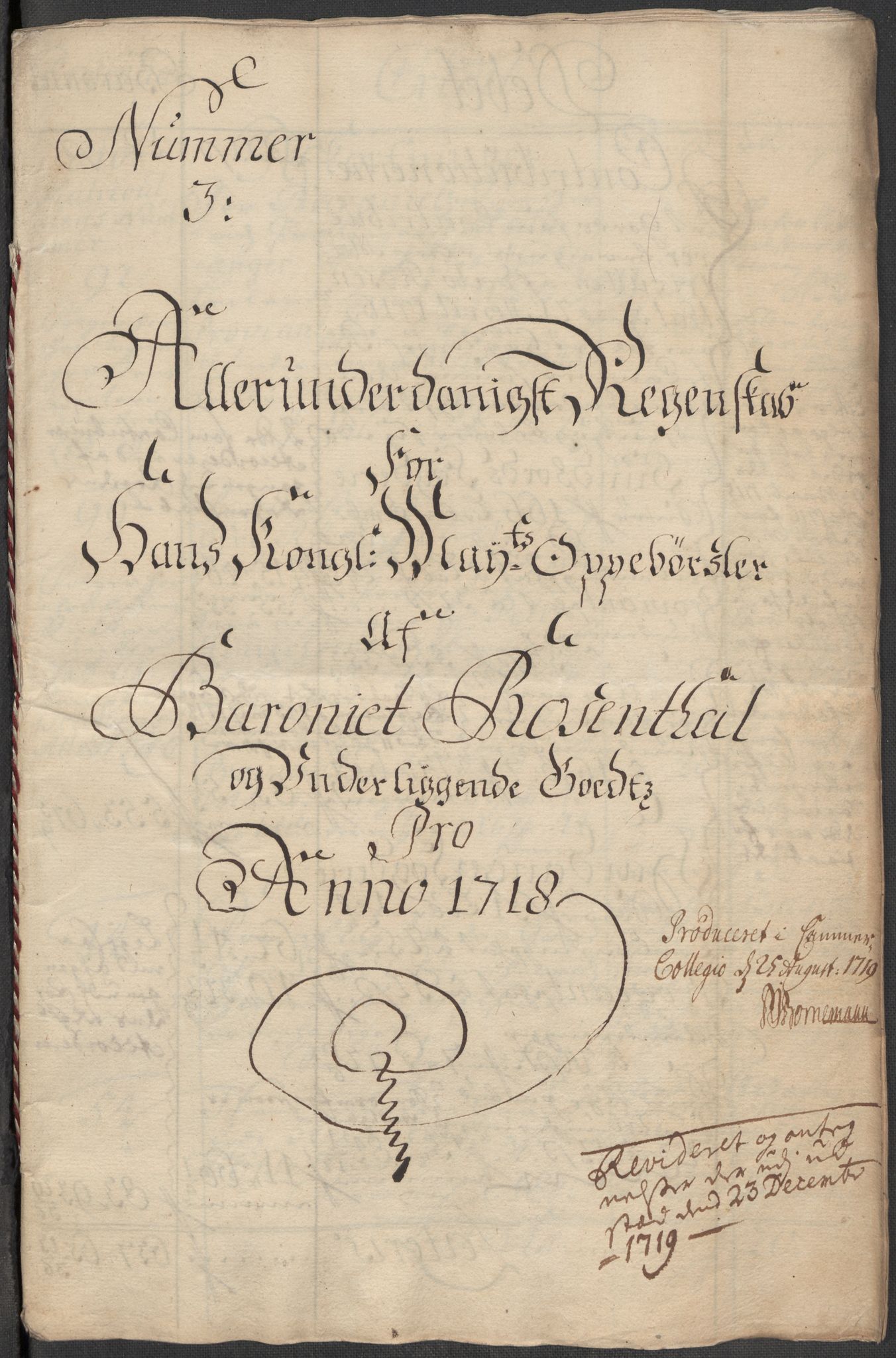 Rentekammeret inntil 1814, Reviderte regnskaper, Fogderegnskap, RA/EA-4092/R49/L3140: Fogderegnskap Rosendal Baroni, 1718-1720, s. 5
