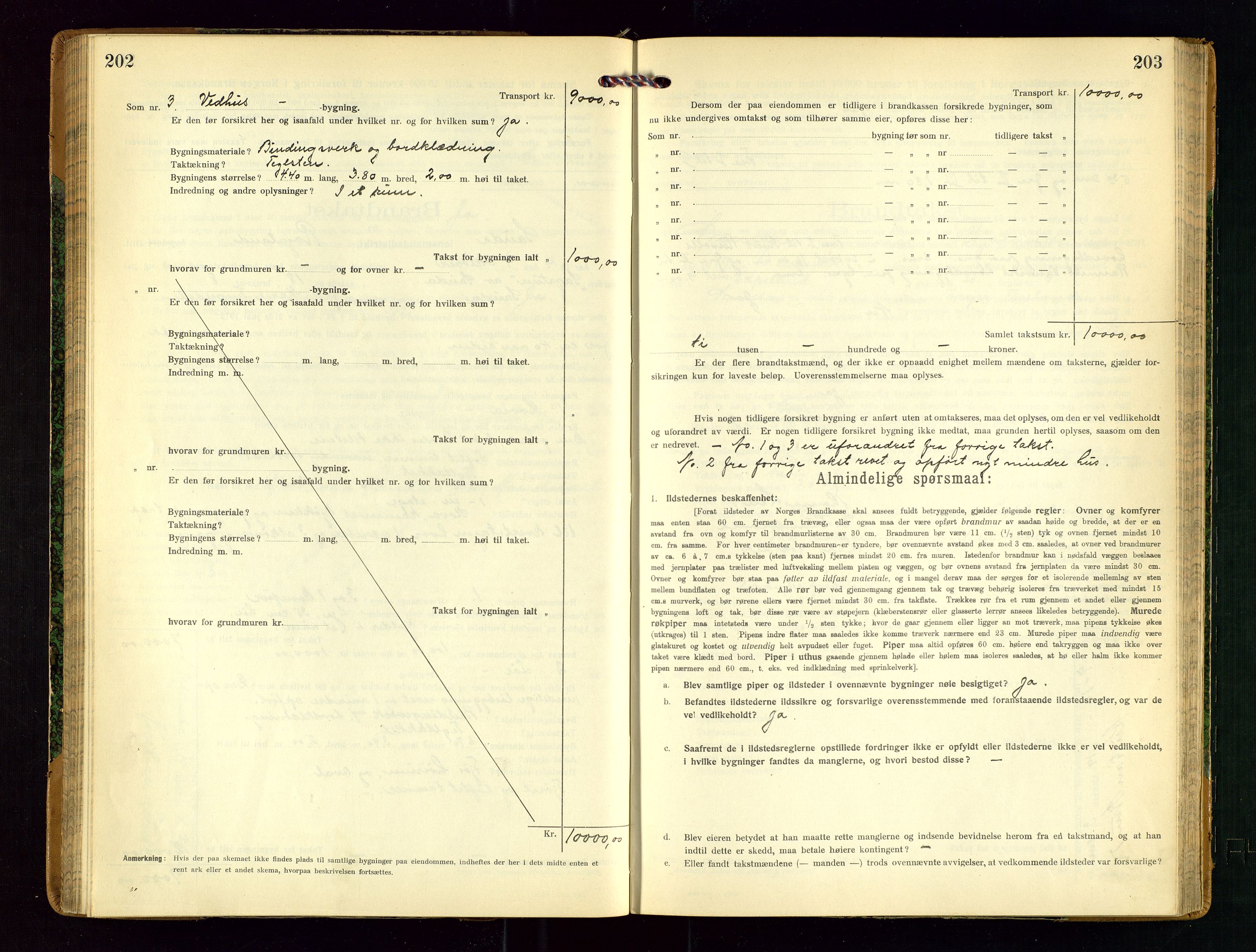 Sauda lensmannskontor, AV/SAST-A-100177/Gob/L0002: Branntakstprotokoll - skjematakst, 1916-1928, s. 202-203